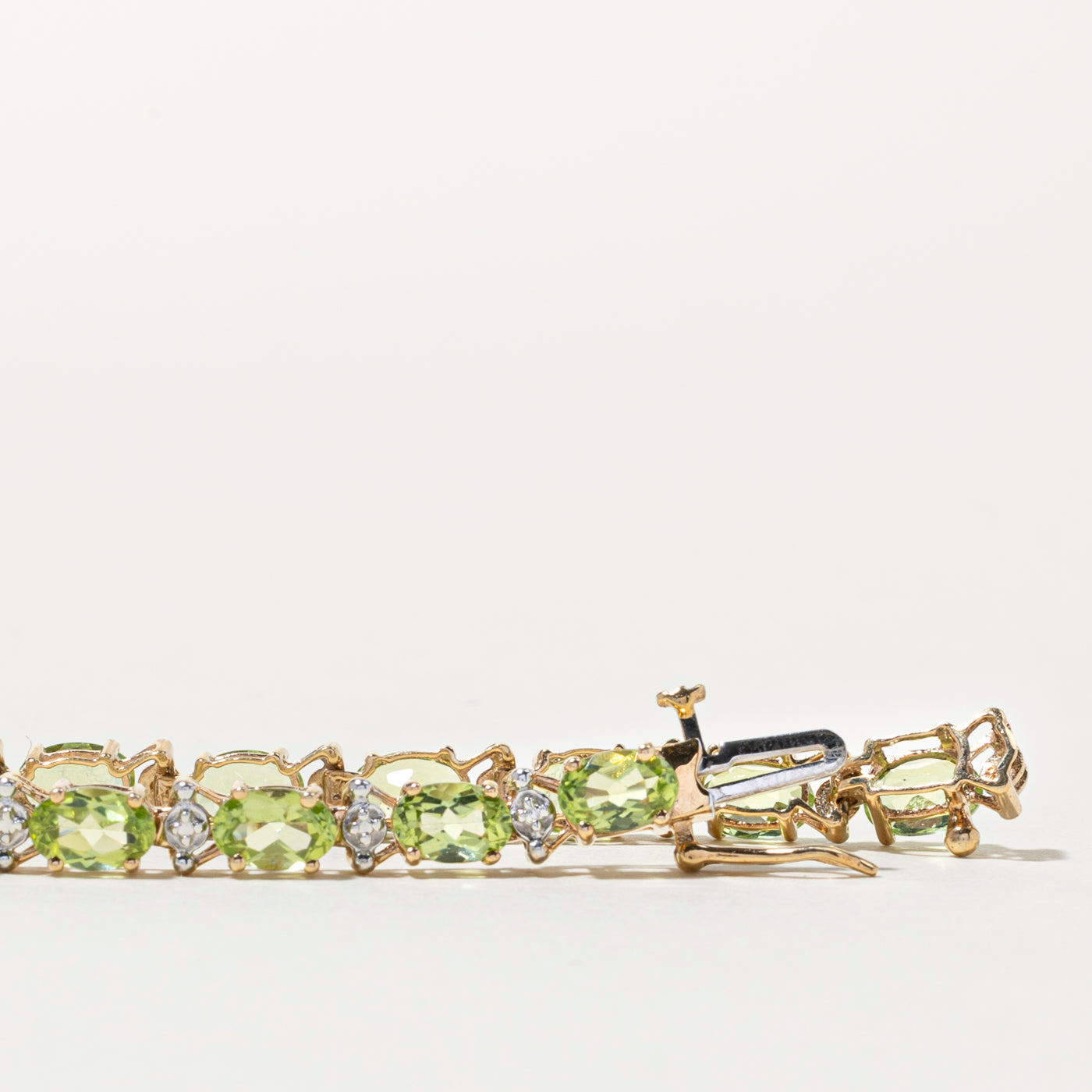 10k Peridot Gemstone Bracelet | 8.54ctw | 7"
