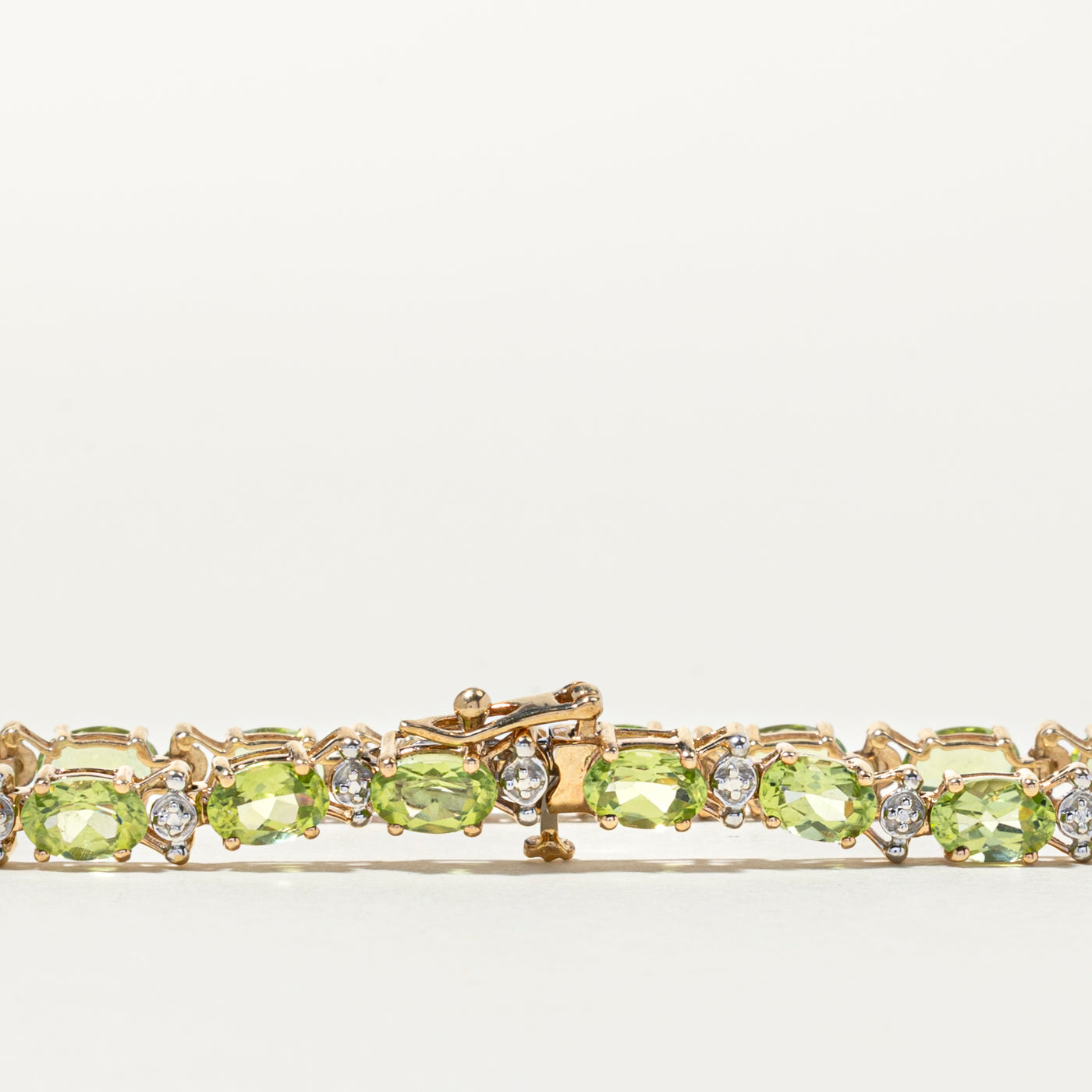 10k Peridot Gemstone Bracelet | 8.54ctw | 7"