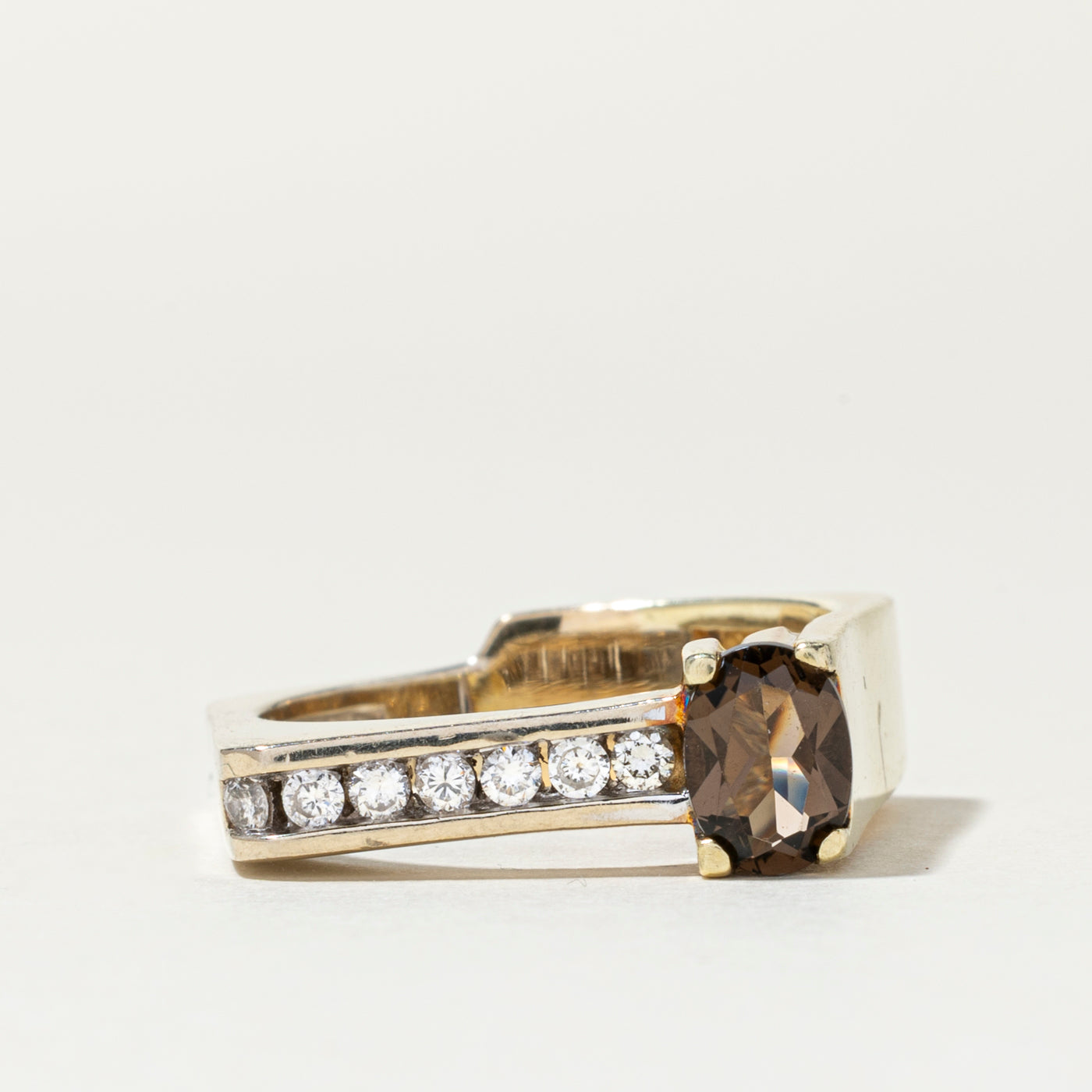 Smoky Quartz & Diamond Ring | 0.62ct, 0.19ctw | SZ 8