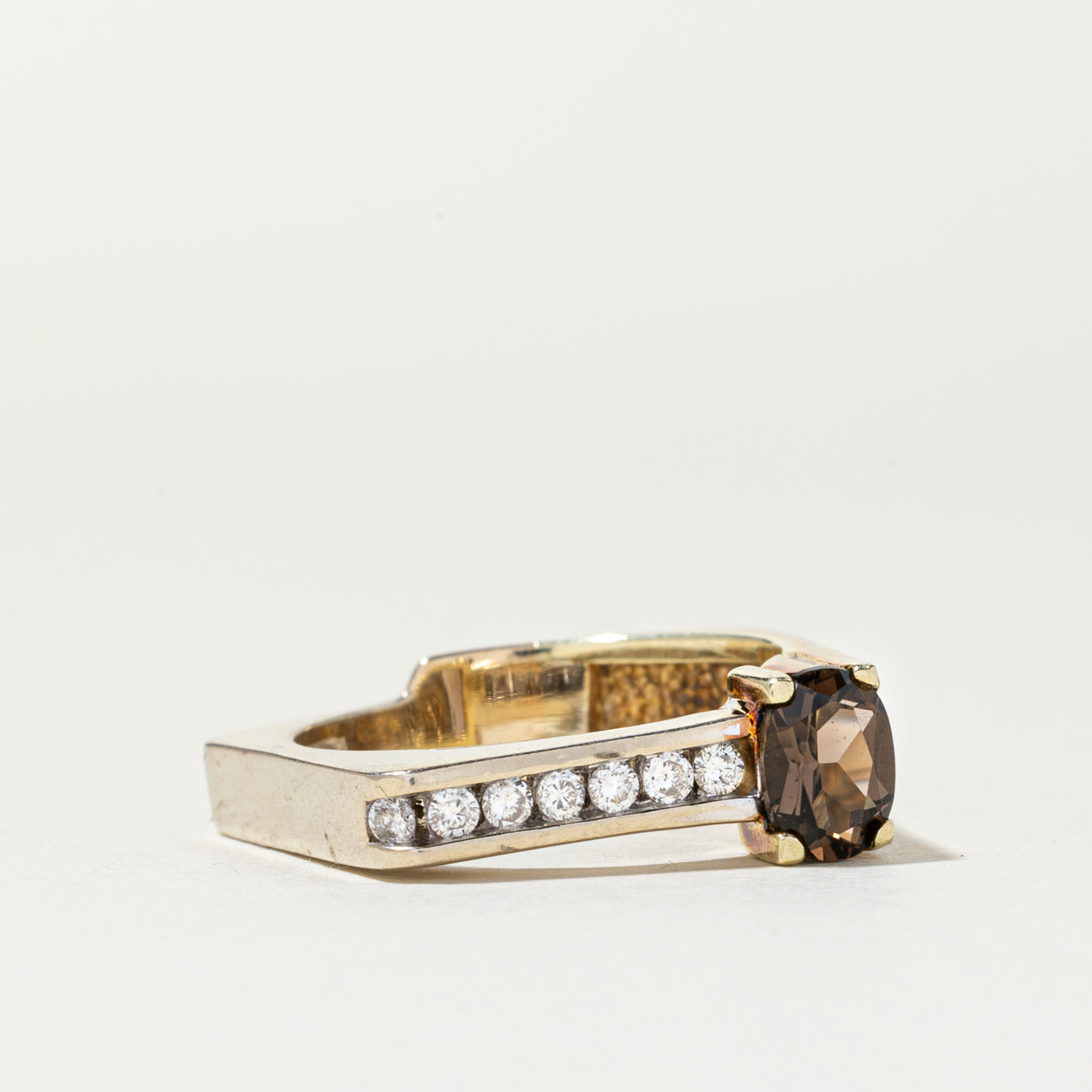 Smoky Quartz & Diamond Ring | 0.62ct, 0.19ctw | SZ 8