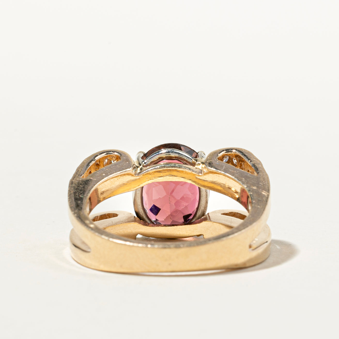 Tourmaline & Diamond Open Shank Ring | 3.18ct, 0.17ctw | SZ 7.25