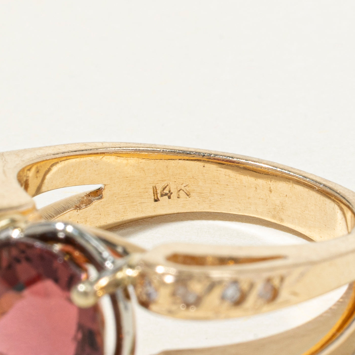 Tourmaline & Diamond Open Shank Ring | 3.18ct, 0.17ctw | SZ 7.25