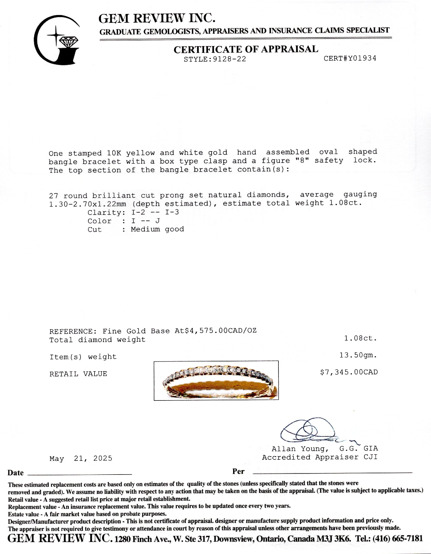 Semi Eternity Diamond Bangle | 1.08ctw | 6.5"