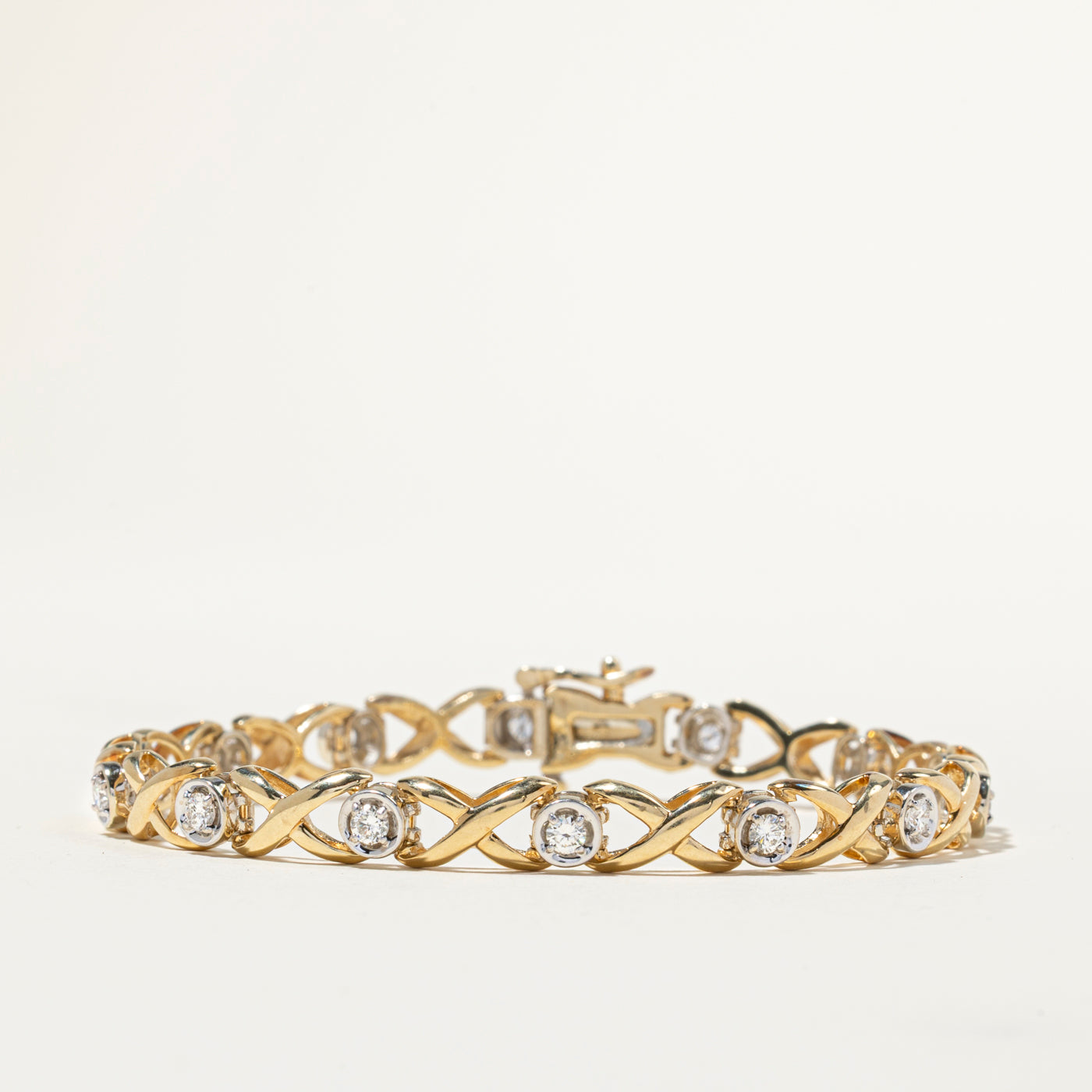 Bezel Set Diamond Infinity Bracelet | 0.98ctw | 7.25"