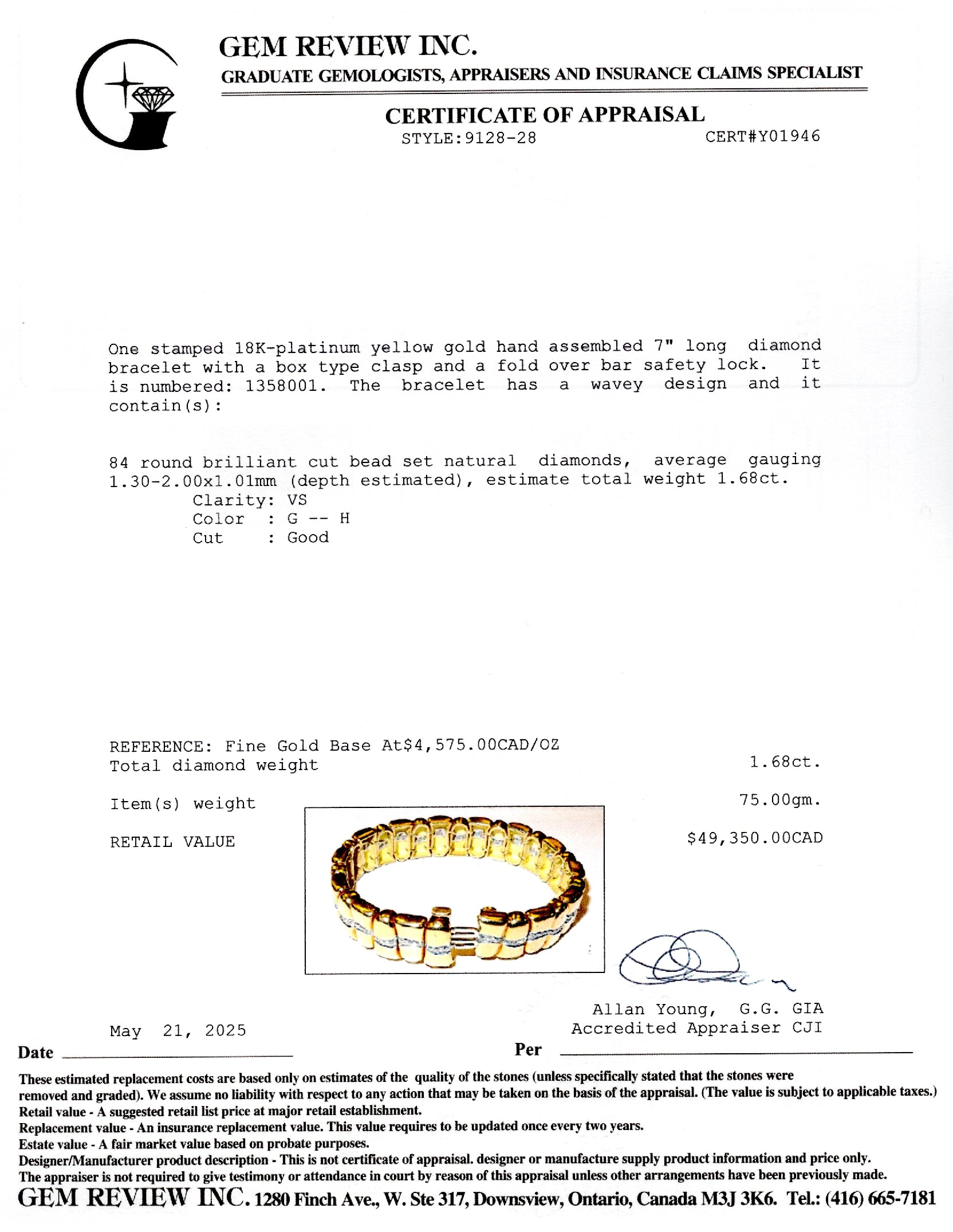 Diamond Wave Chunky Bracelet | 1.68ctw | 7"