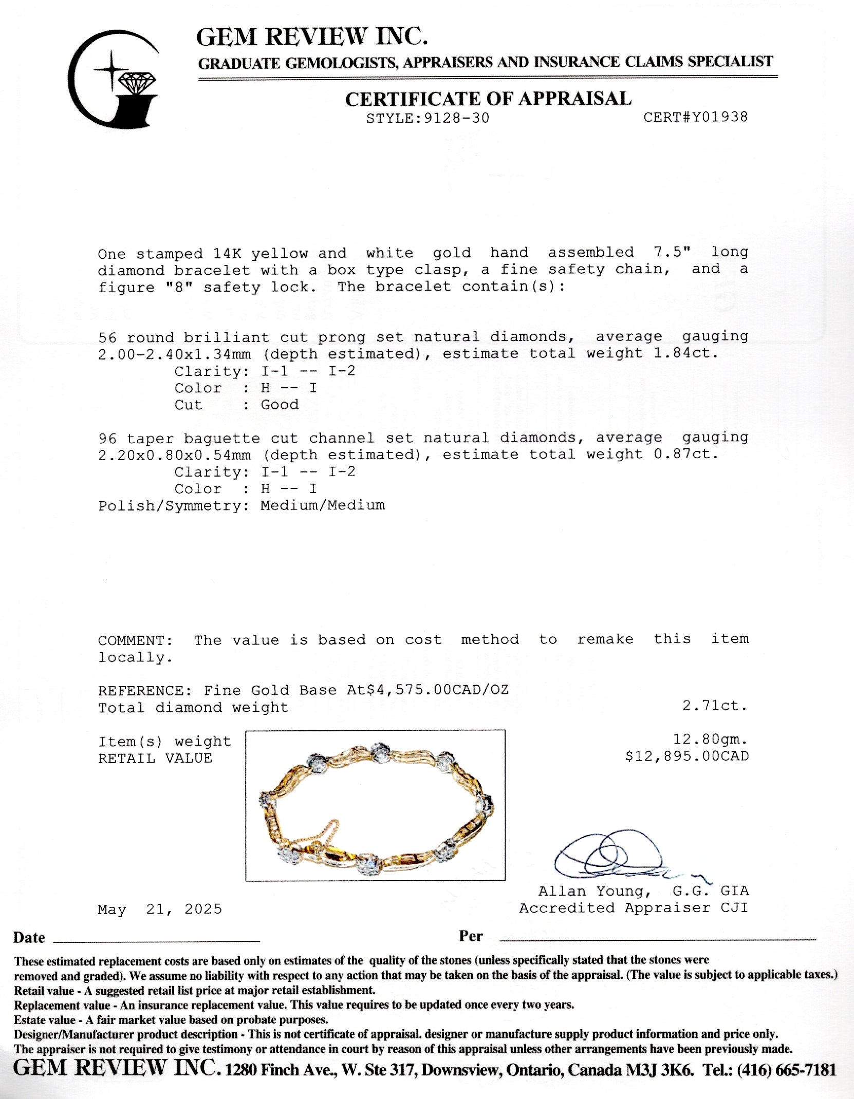 Diamond Cluster Tennis Bracelet | 2.71ctw | 7.5"