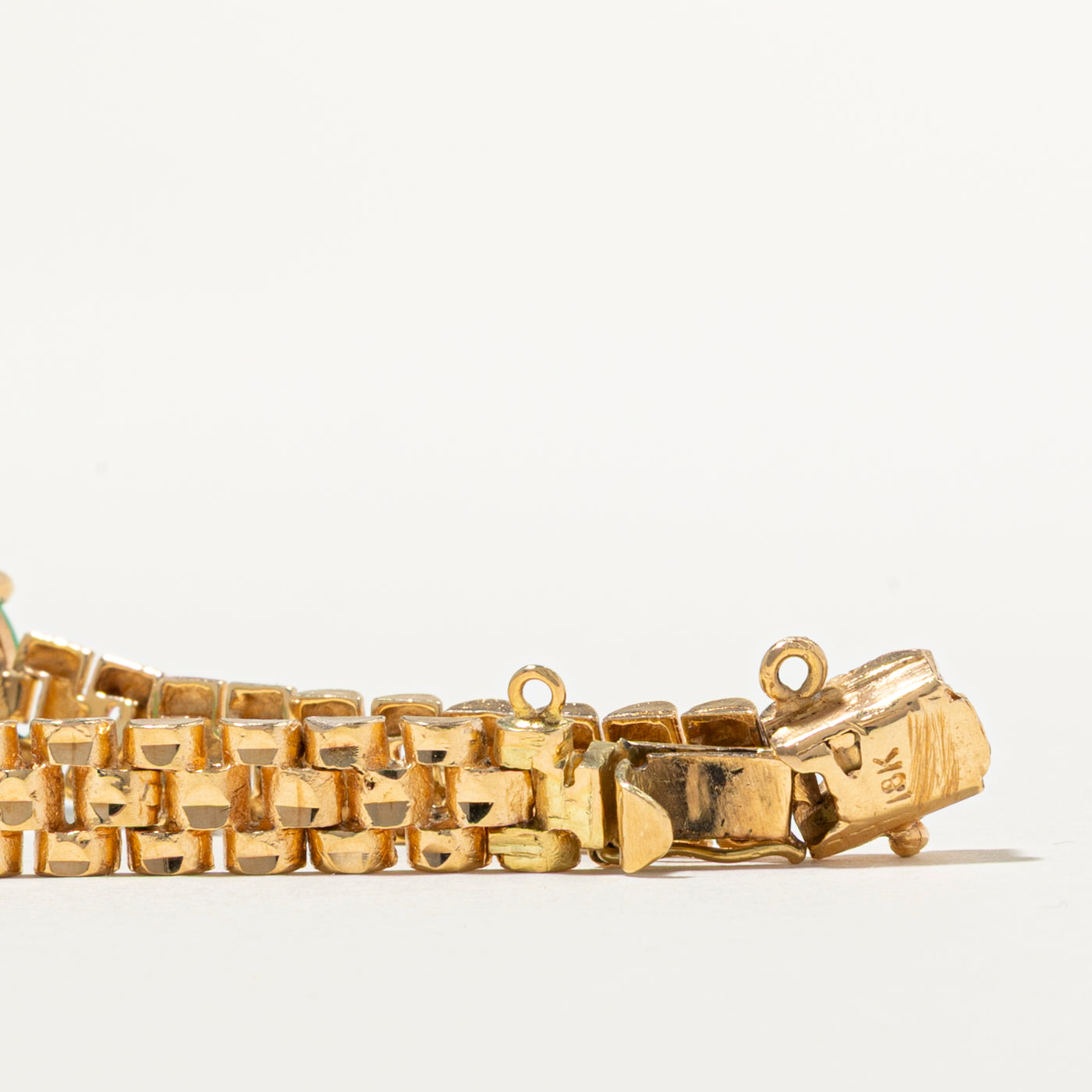 Jade & Diamond Gemstone Bracelet | 20ctw, 0.19ctw | 6.75"