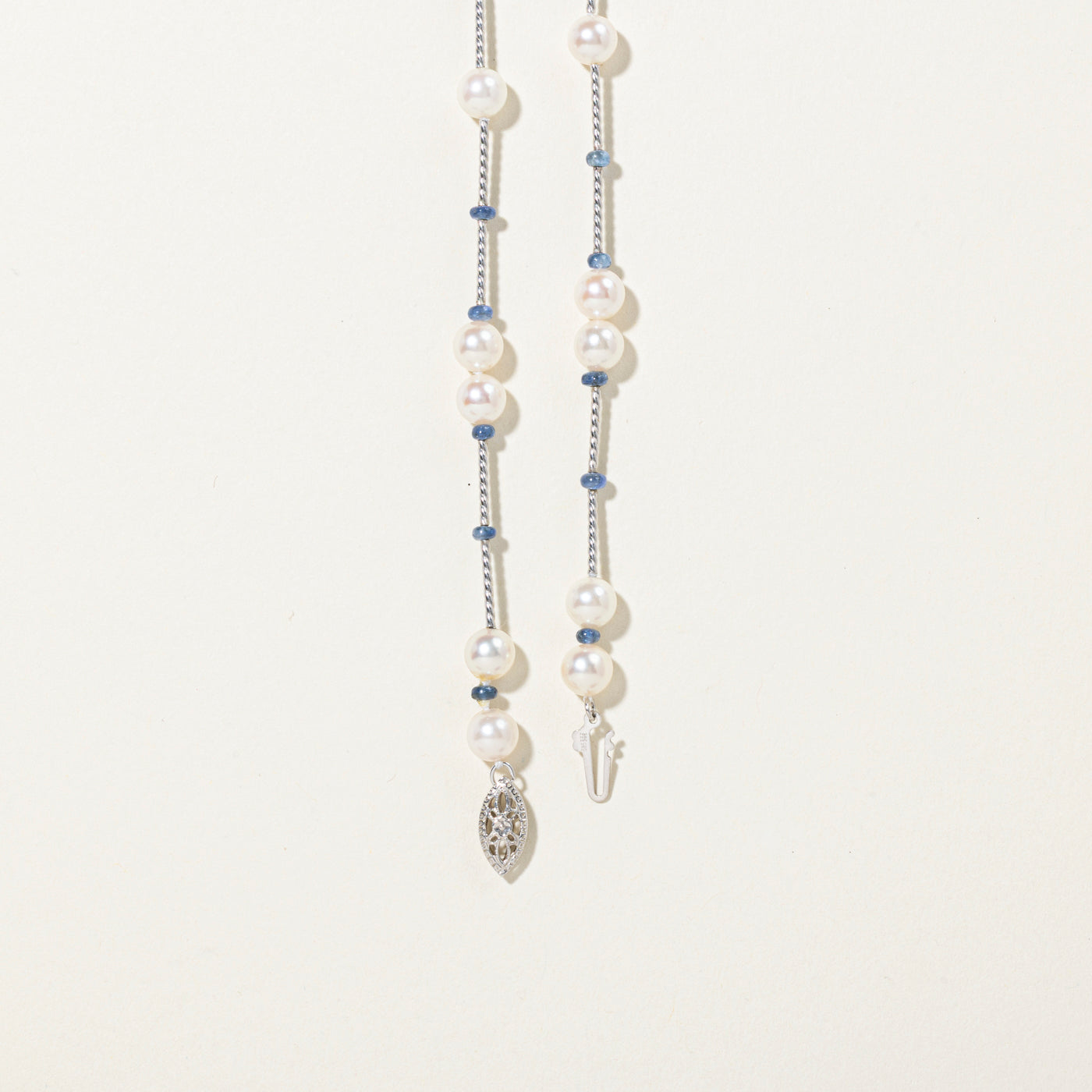 Sapphire Beads & Cultured Pearls Satellite Necklace | 22"