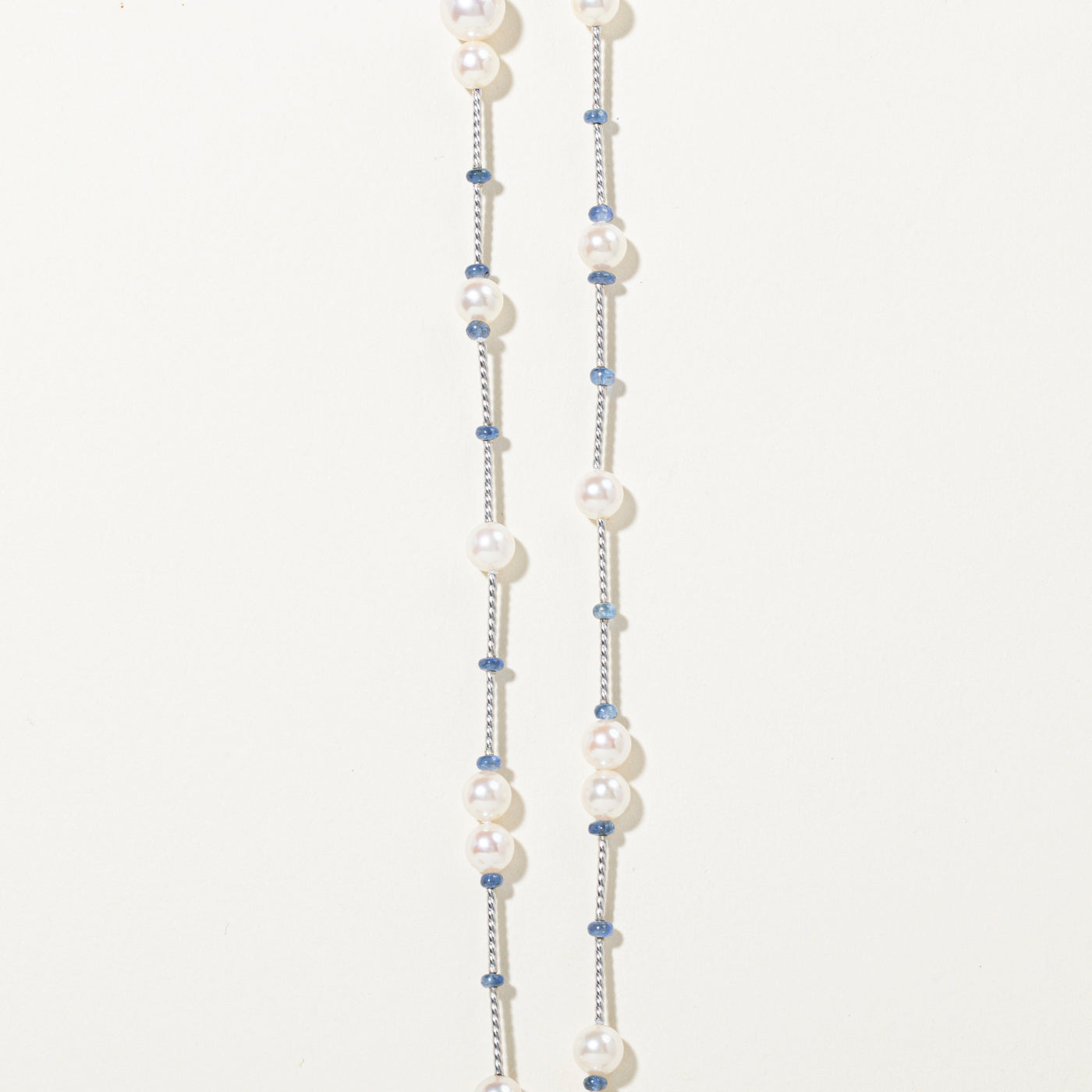 Sapphire Beads & Cultured Pearls Satellite Necklace | 22"