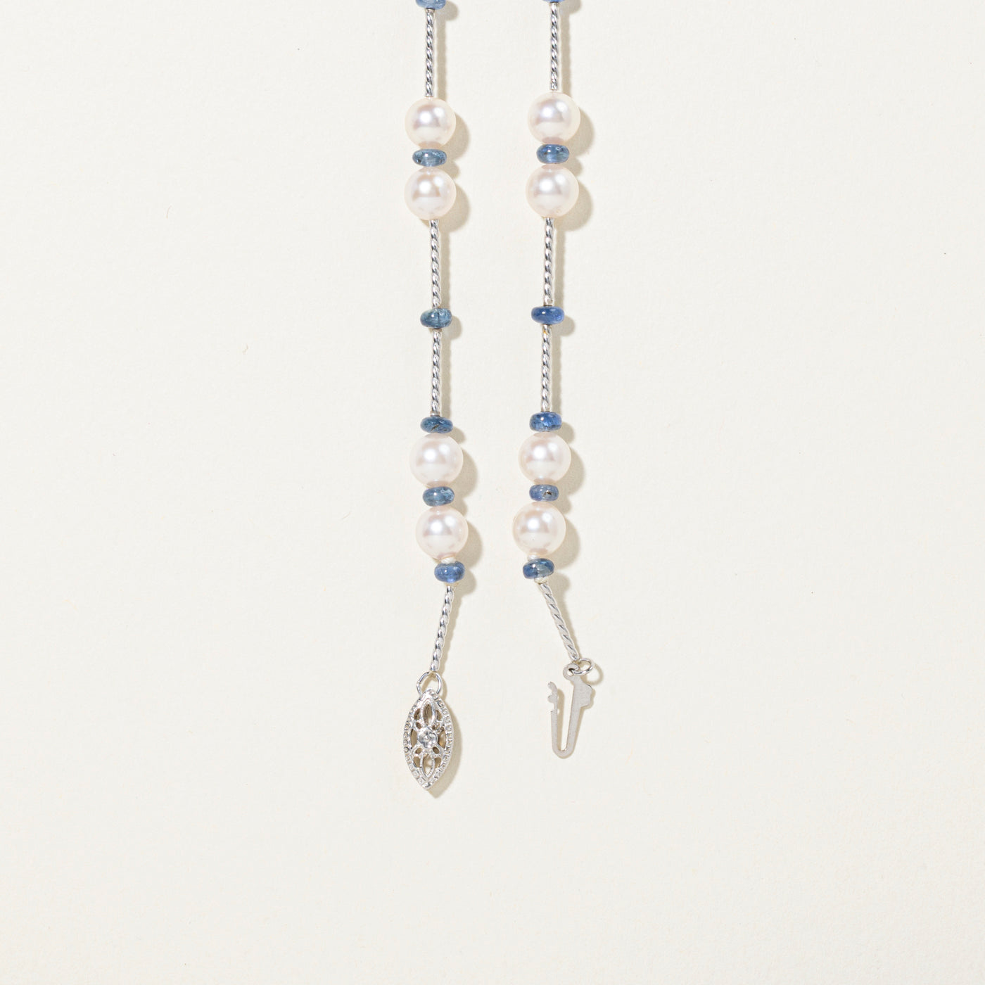 Sapphire Bead & Cultured Pearls Satellite Necklace | 21"