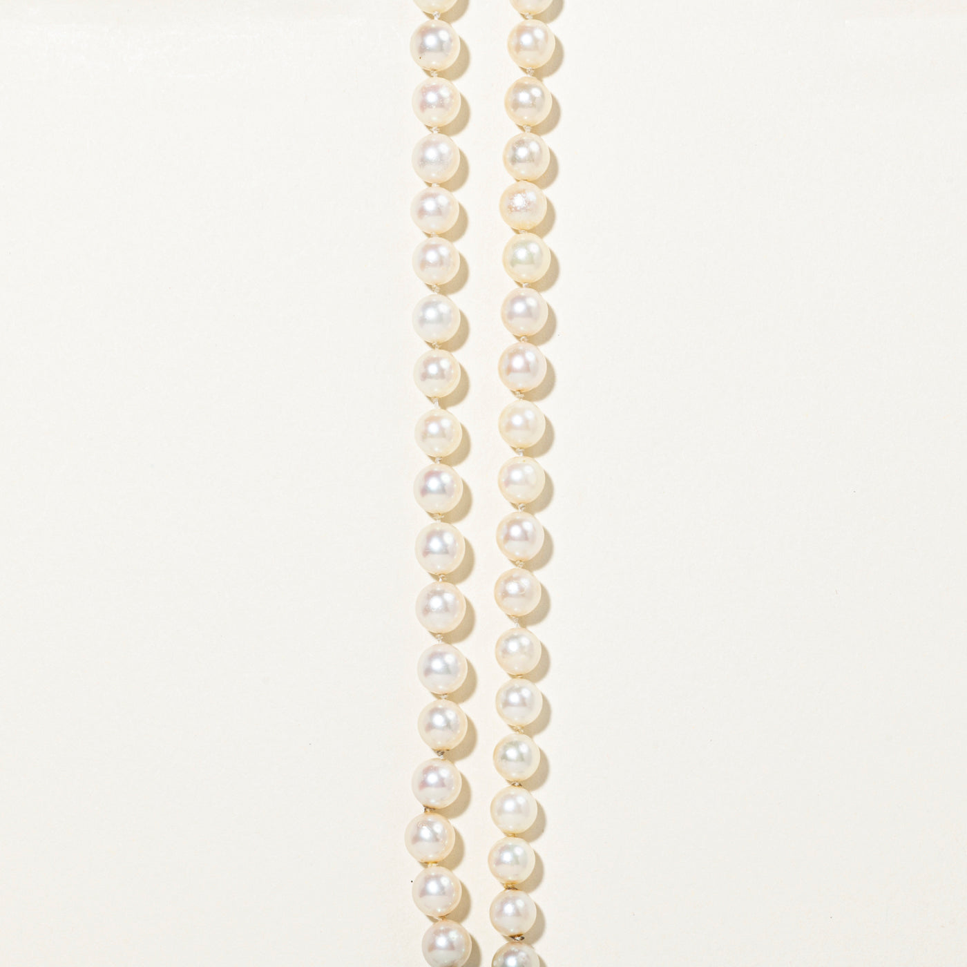 White Gold Pearl Strand Pendant Necklace | 15"