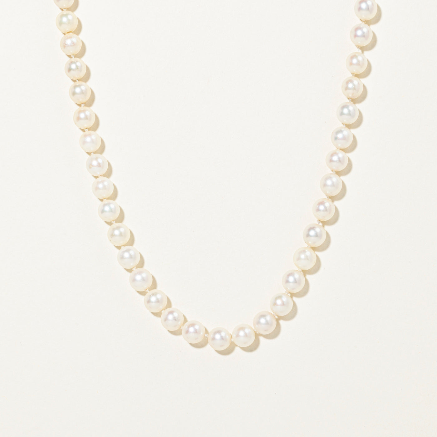 White Gold Pearl Strand Pendant Necklace | 15"