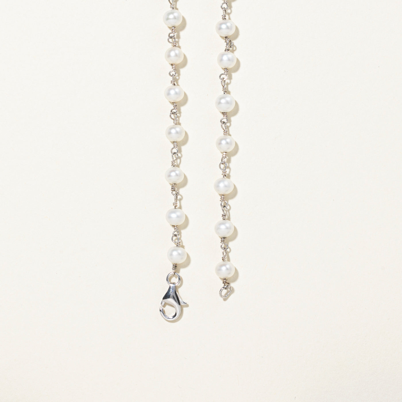 Sterling Silver Pearl and Glass Bead Necklace | 16"