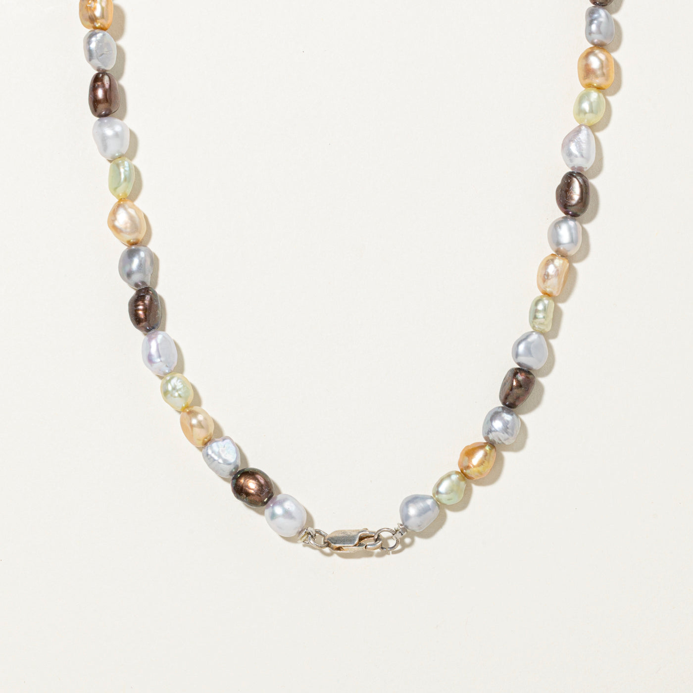 Sterling Silver Cultured Pearl Strand Necklace | 16"