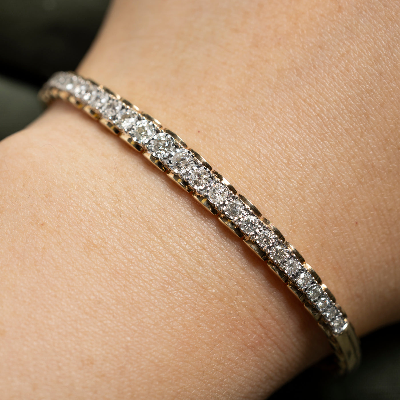 Semi Eternity Diamond Bangle | 1.08ctw | 6.5"