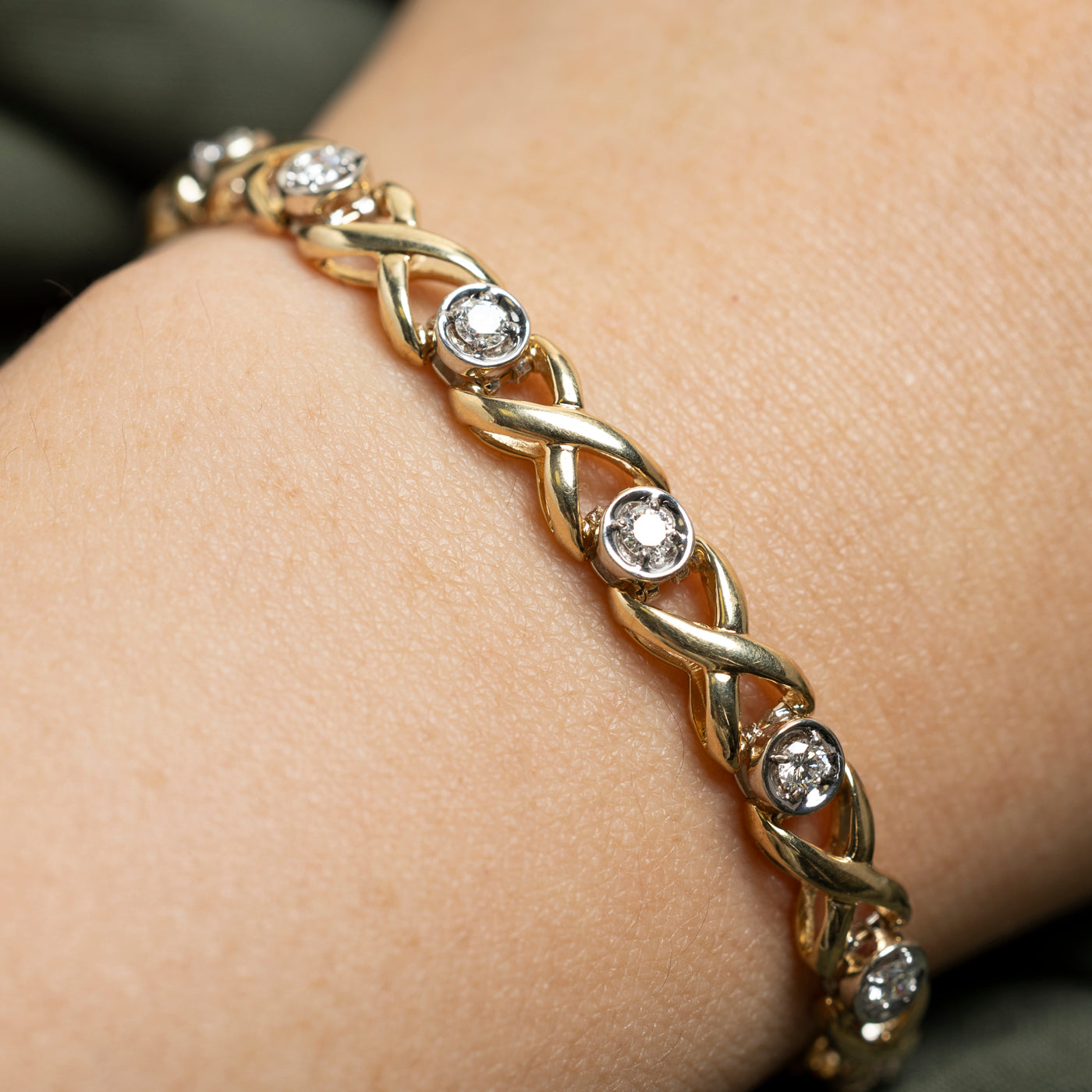 Bezel Set Diamond Infinity Bracelet | 0.98ctw | 7.25"