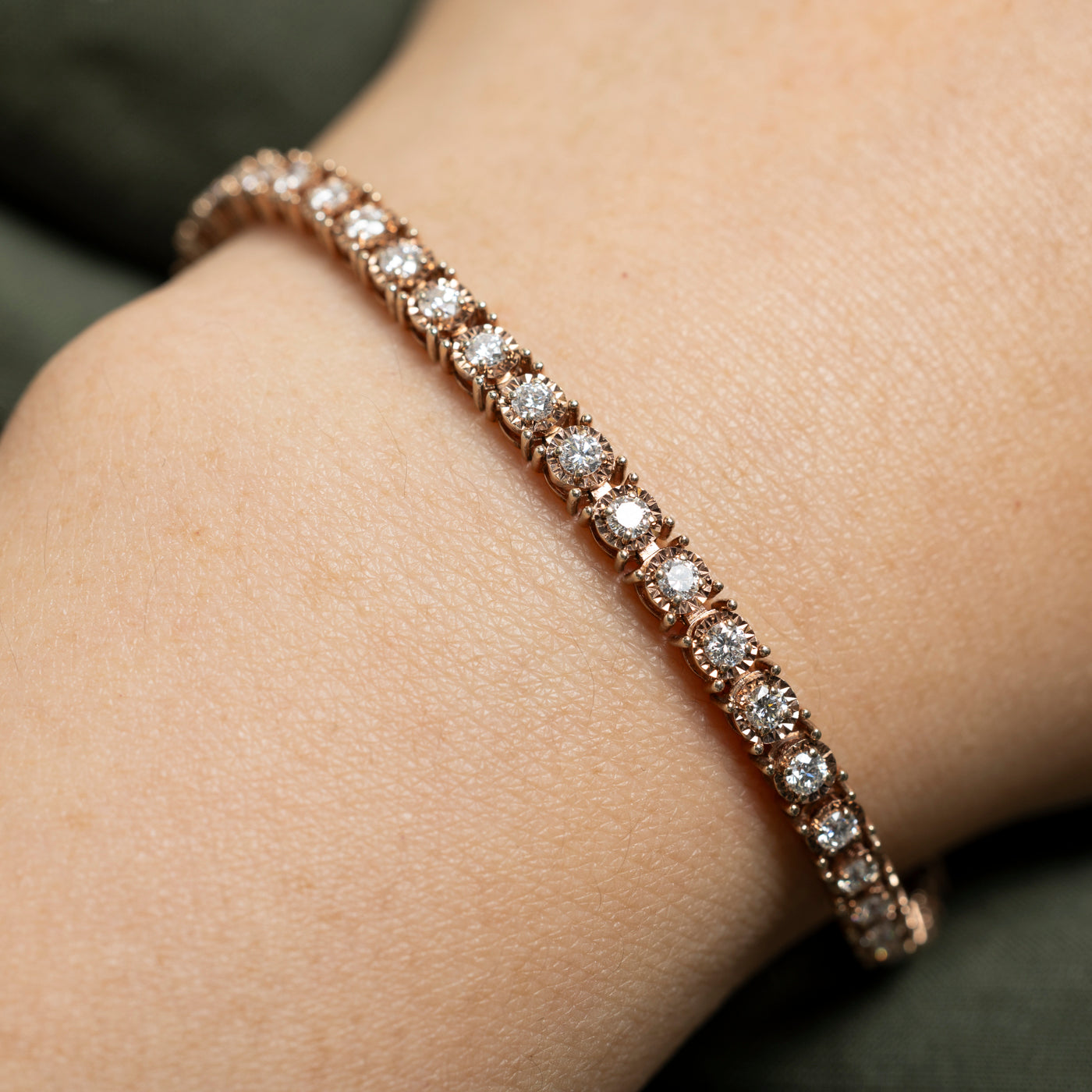 18k Rose Gold Diamond Tennis Bracelet | 2.38ctw | 7.25"