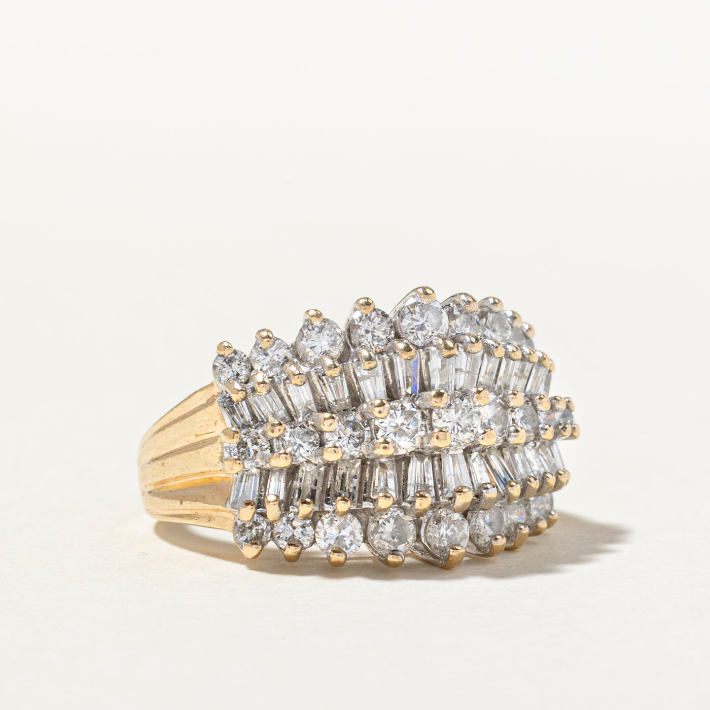 Multi Row Mixed Cut Diamond Cocktail Ring | 1.66ctw | SZ 6