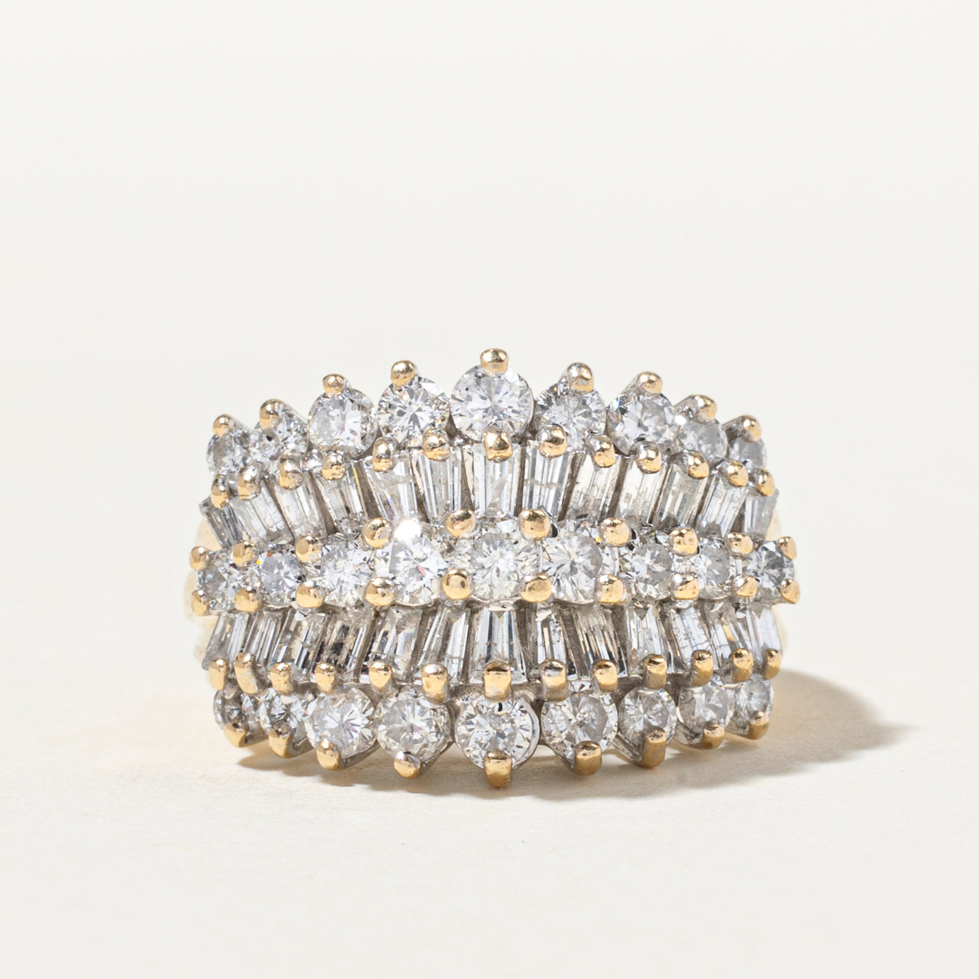 Multi Row Mixed Cut Diamond Cocktail Ring | 1.66ctw | SZ 6