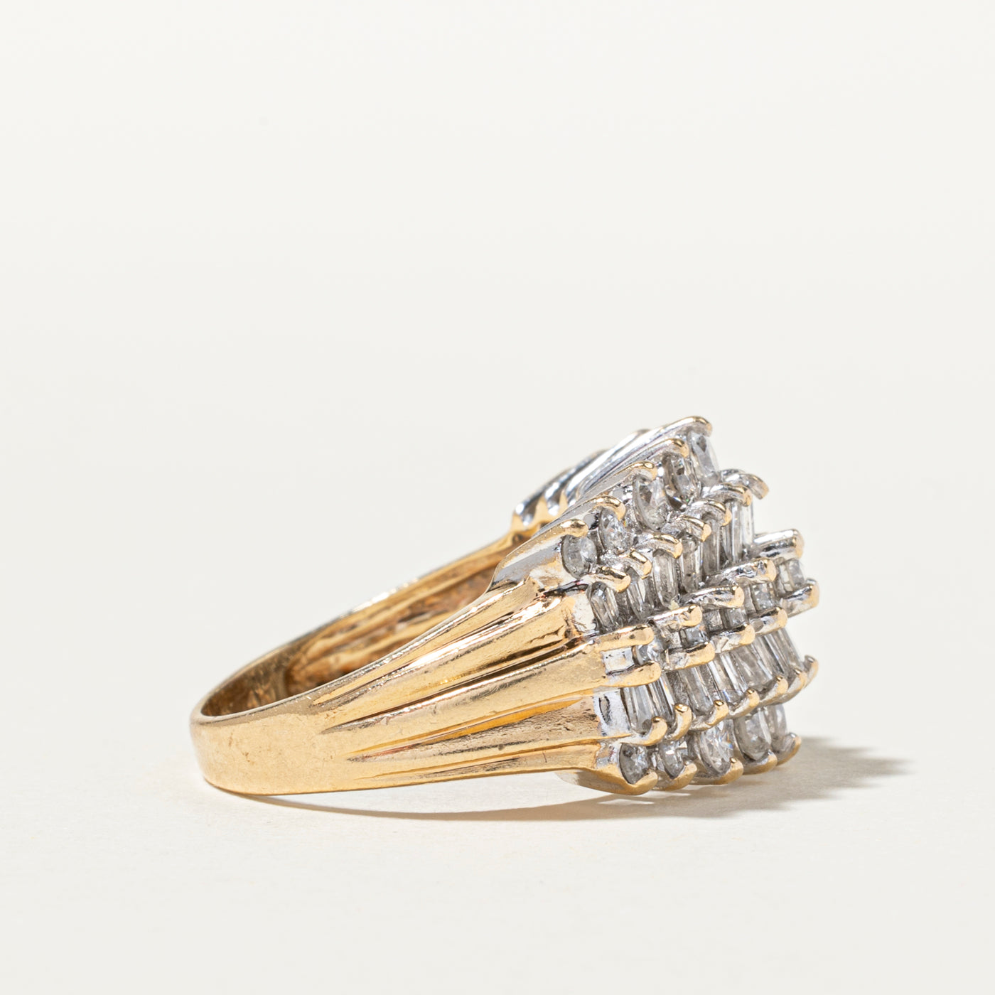 Multi Row Mixed Cut Diamond Cocktail Ring | 1.66ctw | SZ 6