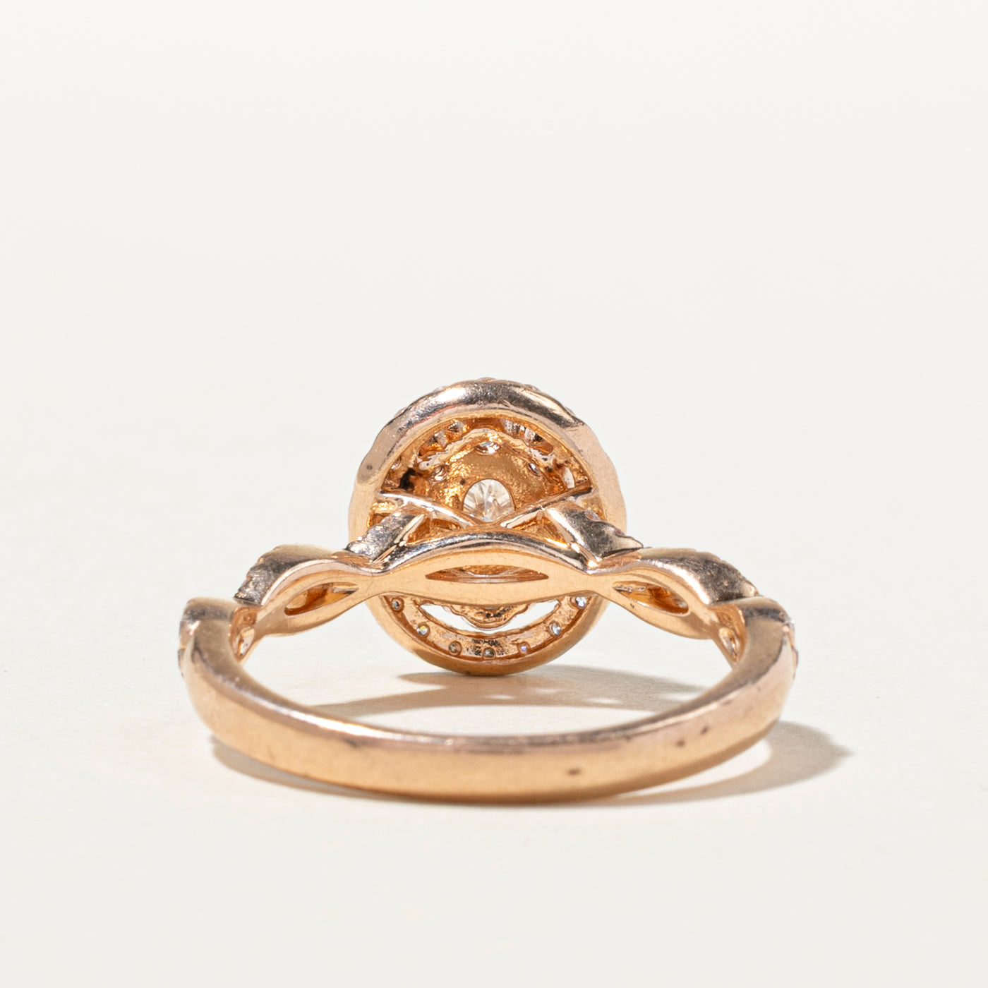14k Oval Cut Diamond Double Halo Ring | 1.06ctw | SZ 6.75