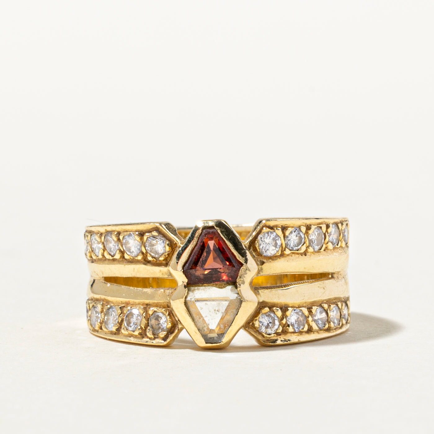 Garnet, Tourmaline & Diamond Cocktail Ring | 0.36ctw, 0.55ctw | SZ 5