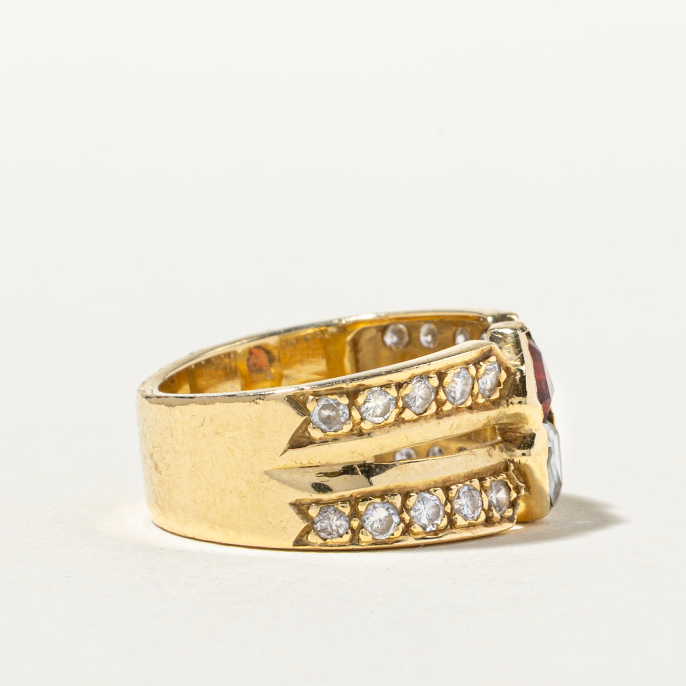 Garnet, Tourmaline & Diamond Cocktail Ring | 0.36ctw, 0.55ctw | SZ 5