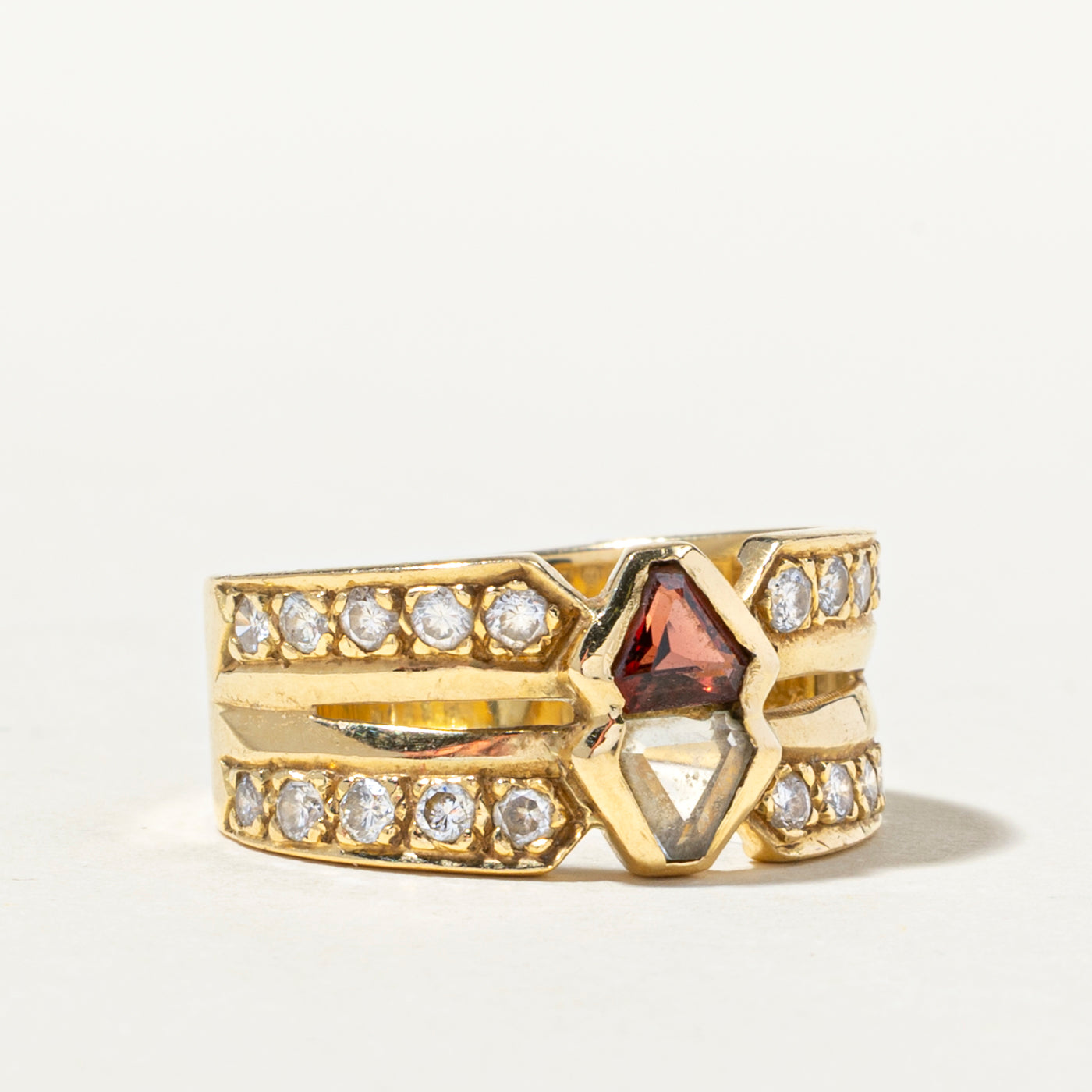 Garnet, Tourmaline & Diamond Cocktail Ring | 0.36ctw, 0.55ctw | SZ 5