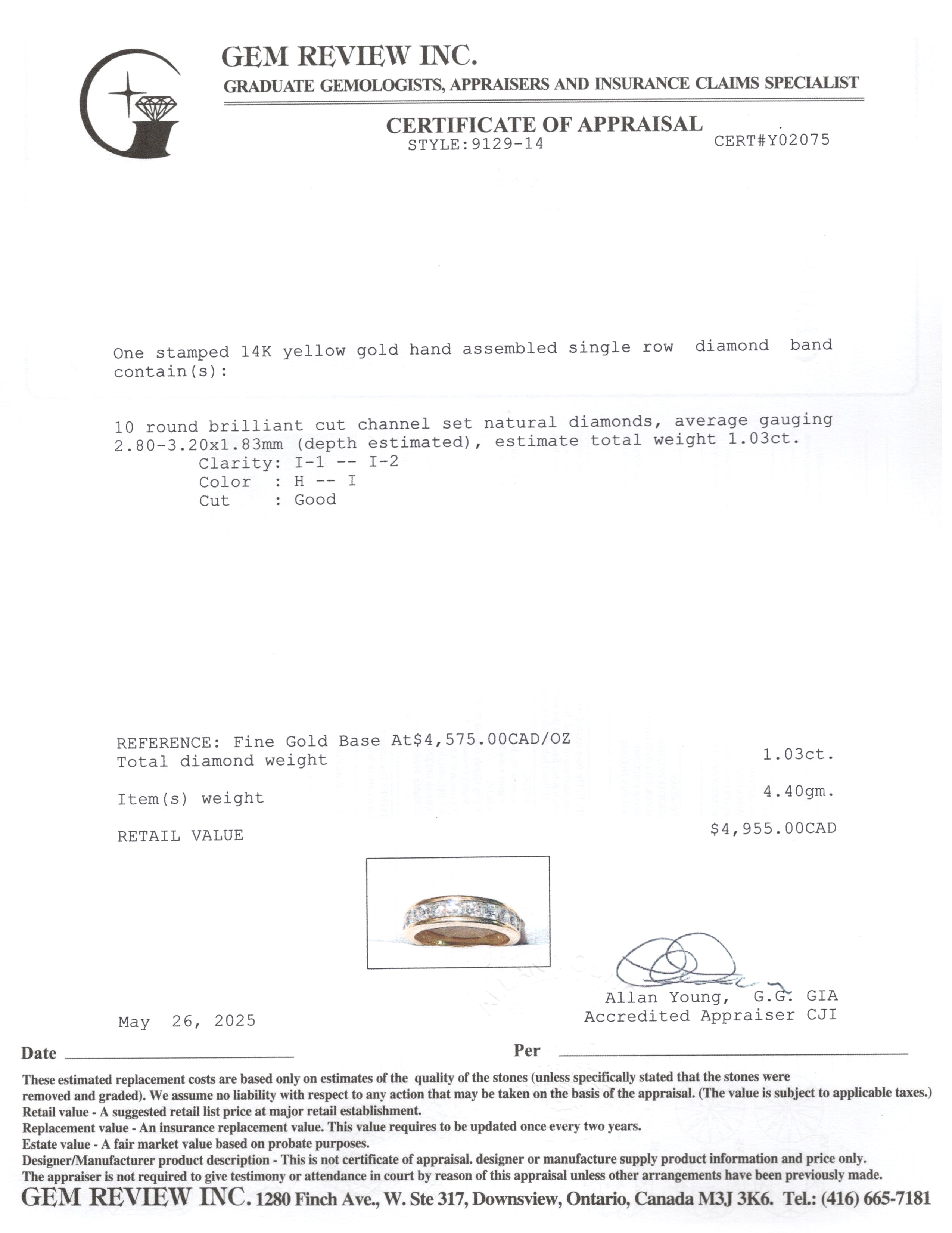 Semi Eternity Channel Set Diamond Band | 1.03ctw | SZ 6.5