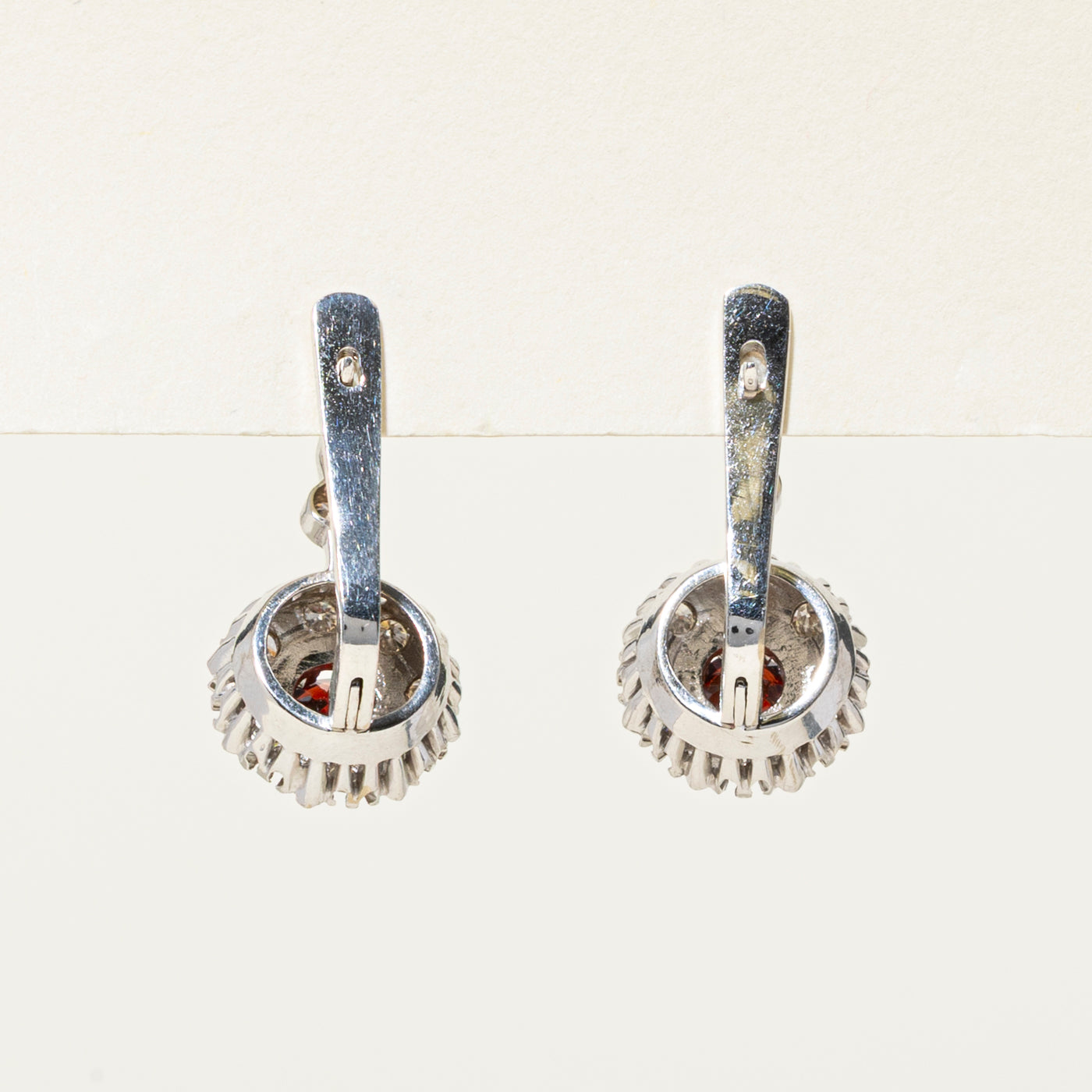 Garnet & Diamond Stud Earrings | 1.33ctw, 0.59ctw