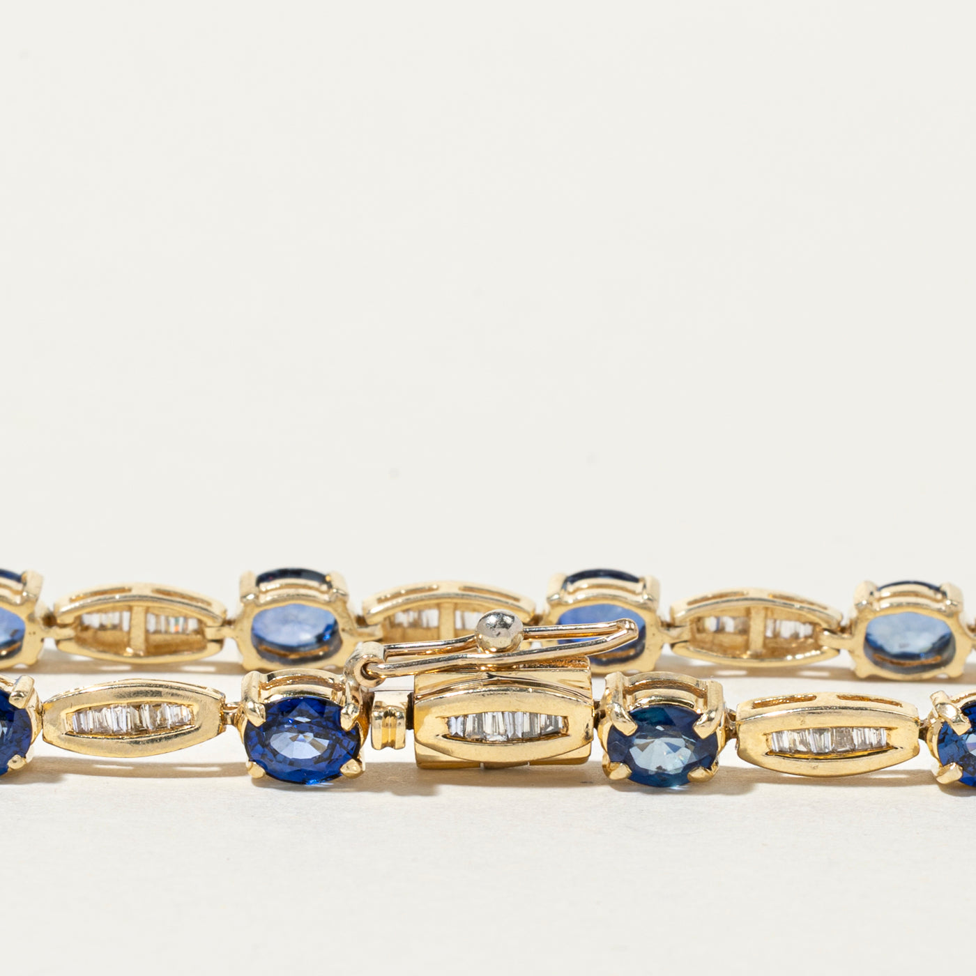 Sapphire & Diamond Gemstone Bracelet | 5.90ctw, 0.56ctw | 7.5"