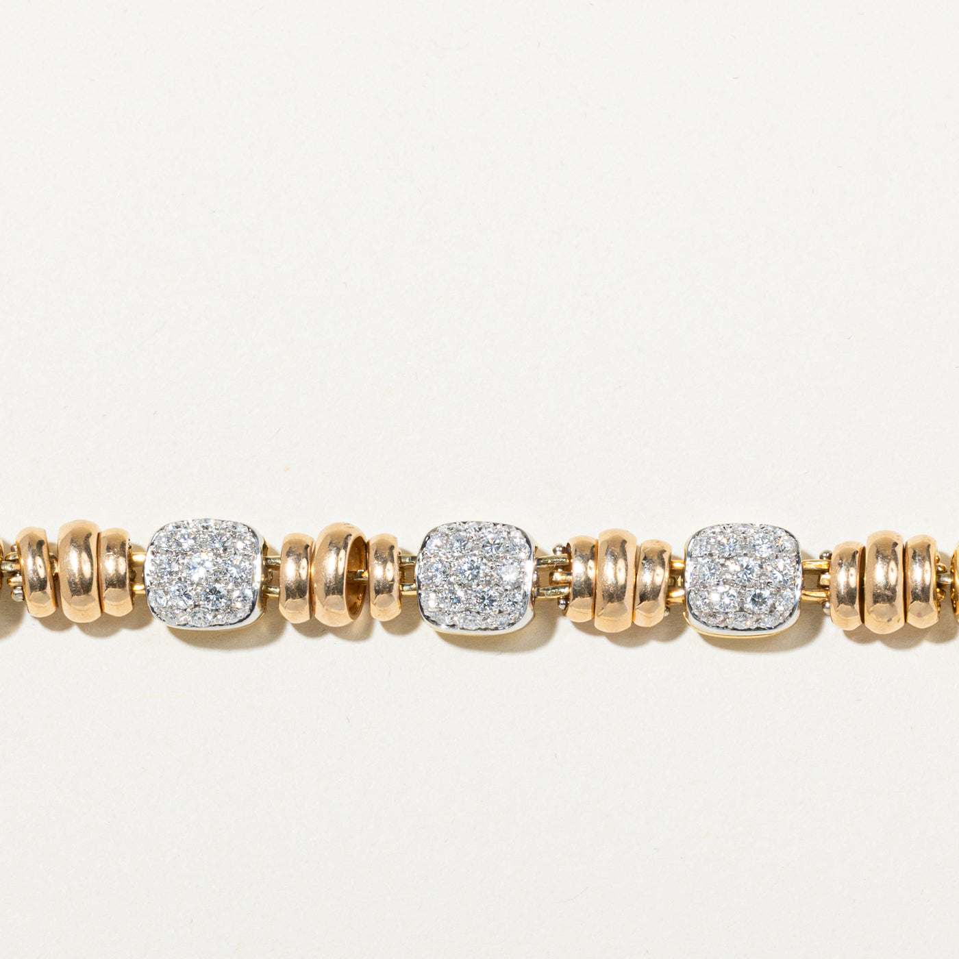 Diamond Cluster & Ruby Beaded Bracelet | 1.60ctw, 0.05ct | 7.5"