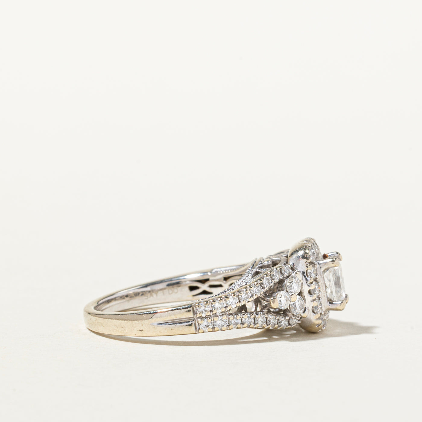Radiant Cut Diamond Halo Engagement Ring | 1.36ctw | SZ 7