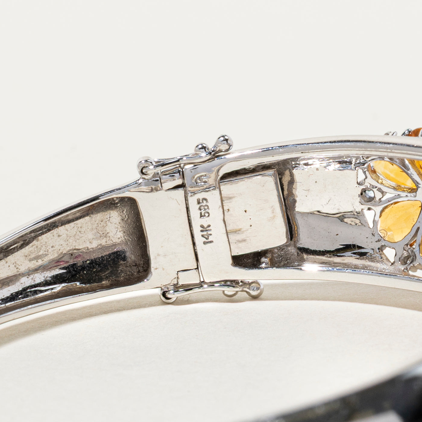 Multi Gemstone Floral Design Bangle Bracelet | 0.90ctw | 6"