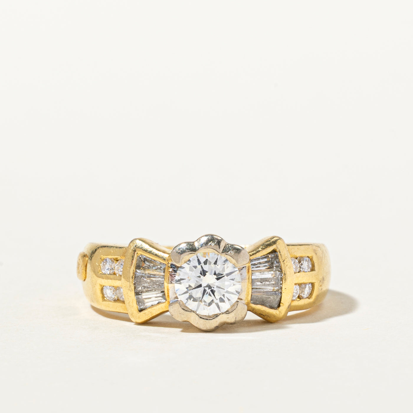 Diamond Bow Design Engagement Ring | 1.05ctw | SZ 7.5