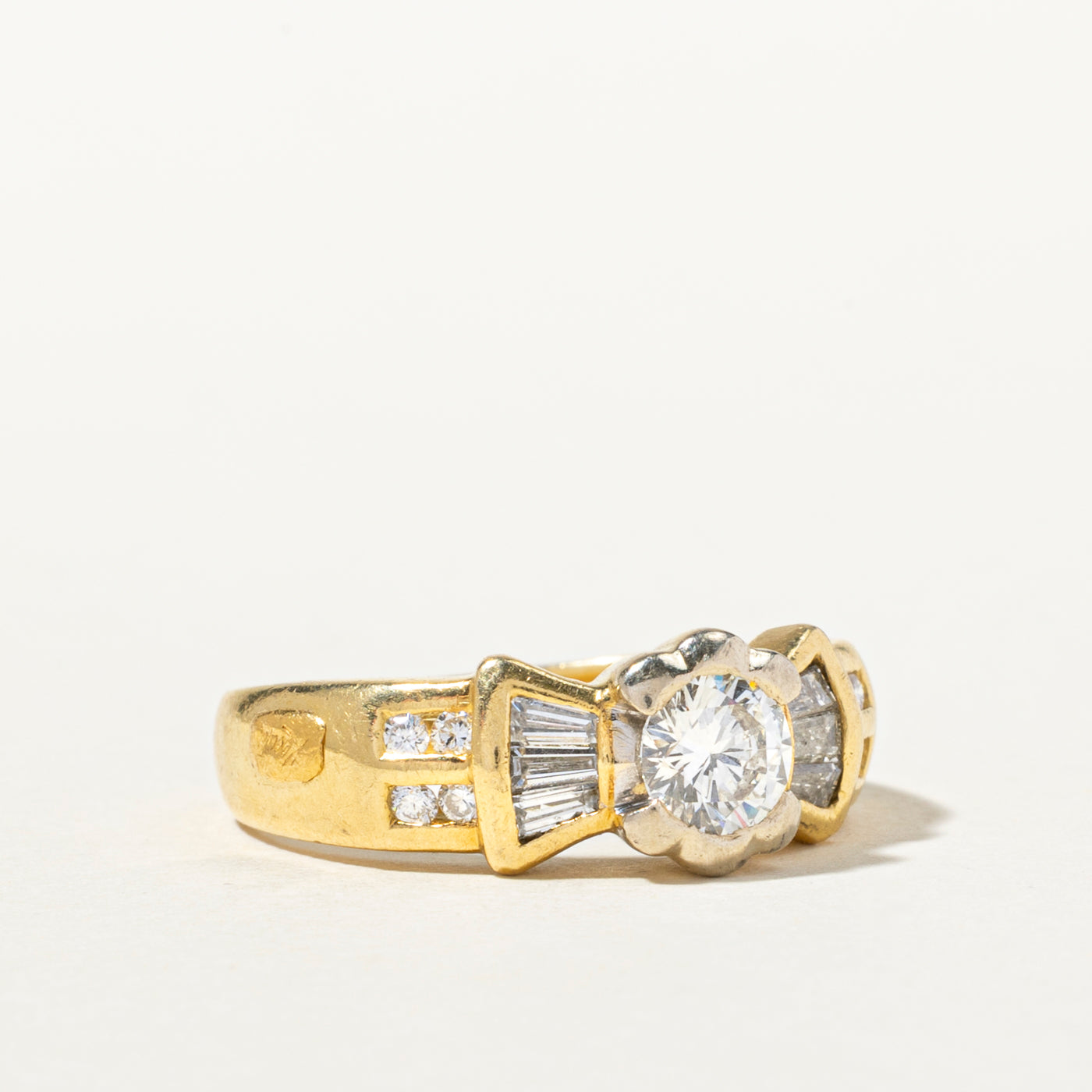 Diamond Bow Design Engagement Ring | 1.05ctw | SZ 7.5