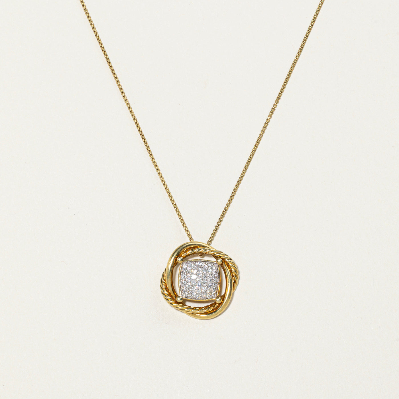'David Yurman' Pavé Set Diamond Pendant Necklace | 0.52ctw | 18"