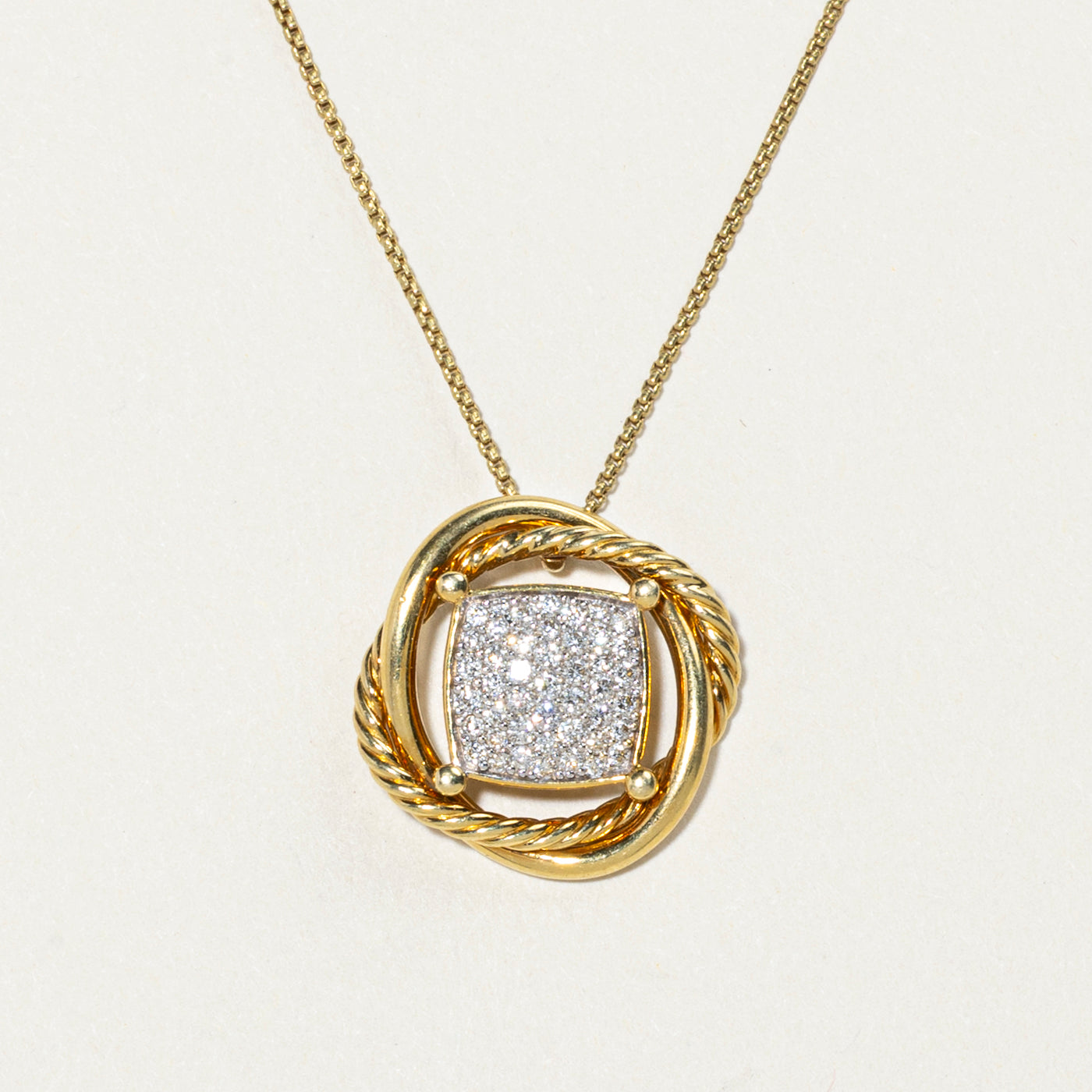 'David Yurman' Pavé Set Diamond Pendant Necklace 18