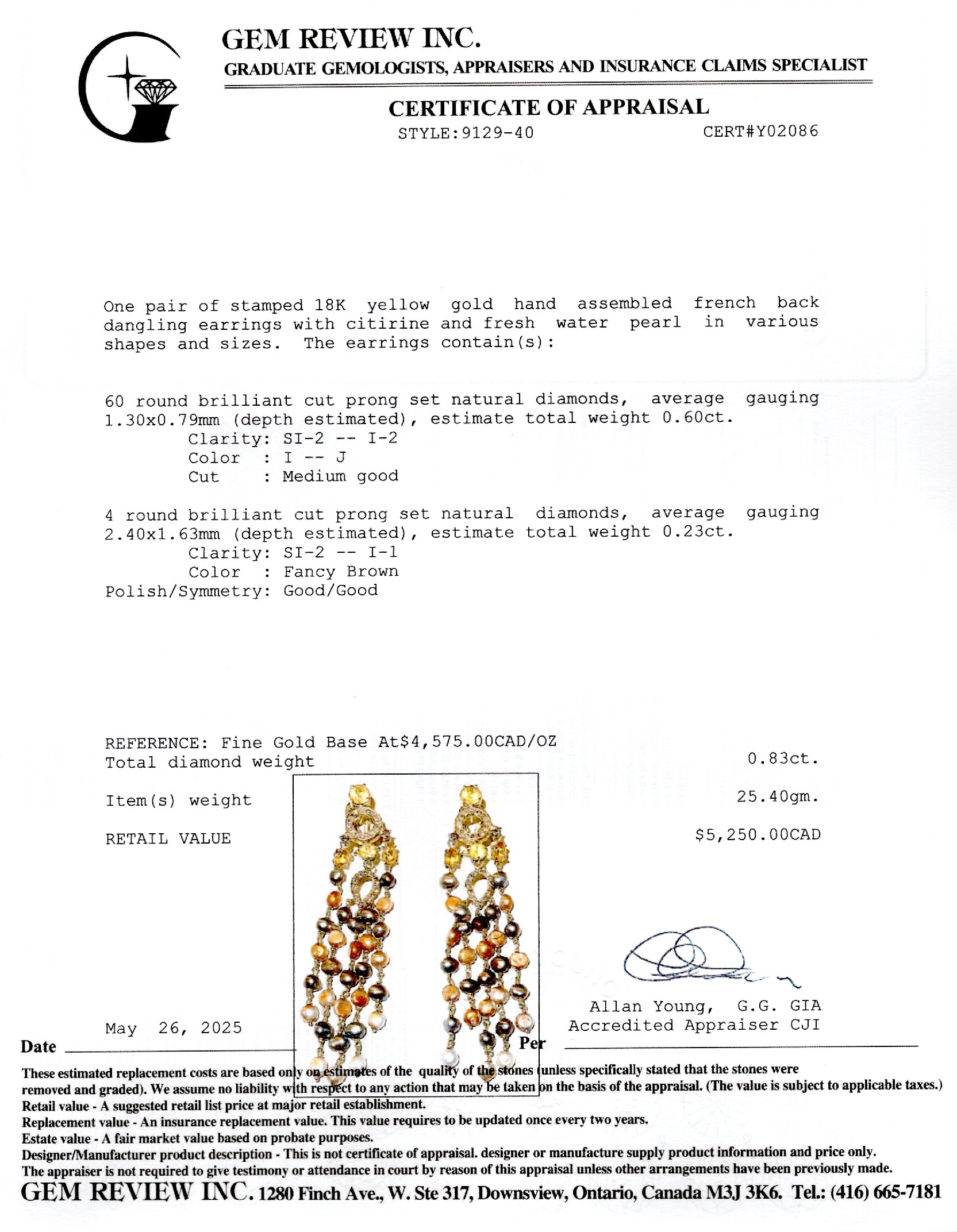 Multi Coloured Pearl & Diamond Dangling Earrings | 0.83ctw