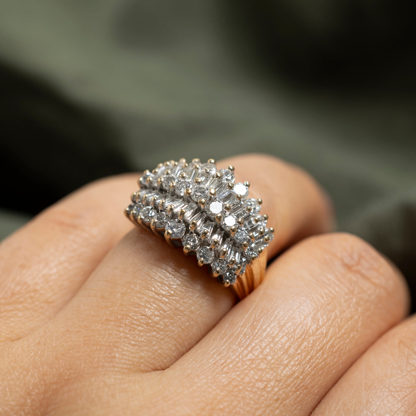 Multi Row Mixed Cut Diamond Cocktail Ring | 1.66ctw | SZ 6