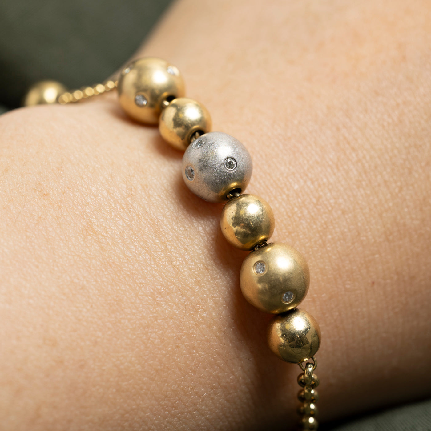 Italian Diamond Bead Bracelet | 0.47ctw | 7.5"