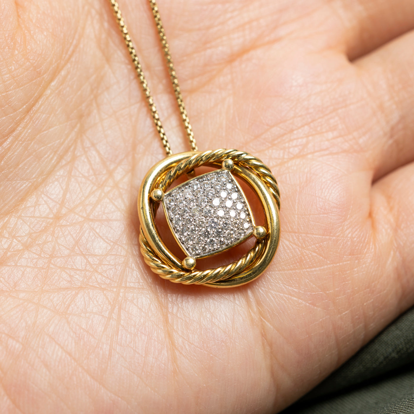 'David Yurman' Pavé Set Diamond Pendant Necklace | 0.52ctw | 18"