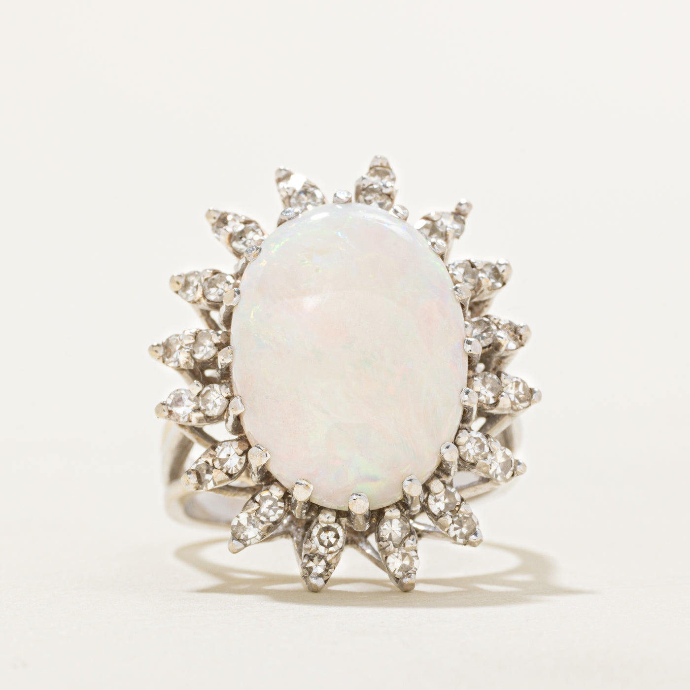 Opal & Diamond Cocktail Ring | 5.25ct, 0.50ctw | SZ 6.25 |