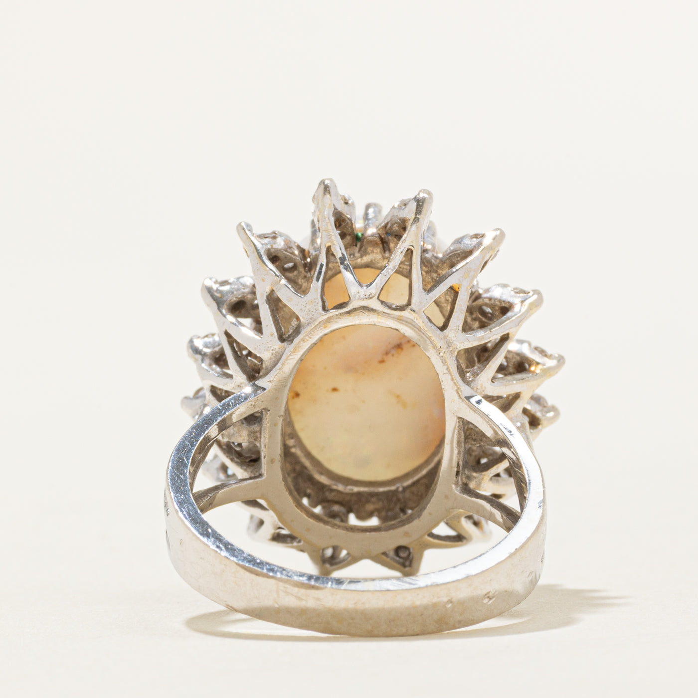 Opal & Diamond Cocktail Ring | 5.25ct, 0.50ctw | SZ 6.25 |