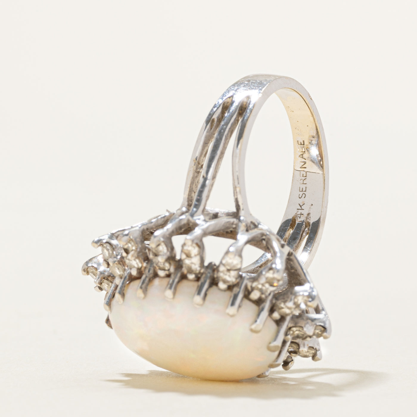 Opal & Diamond Cocktail Ring | 5.25ct, 0.50ctw | SZ 6.25 |