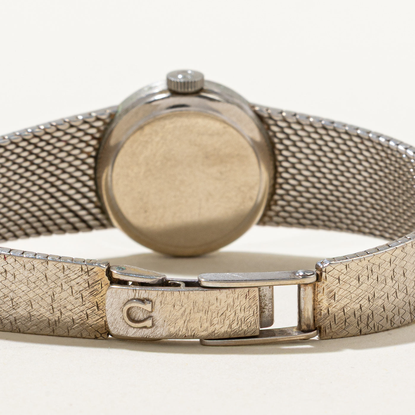 'Omega' 9k White Gold Watch | 7"