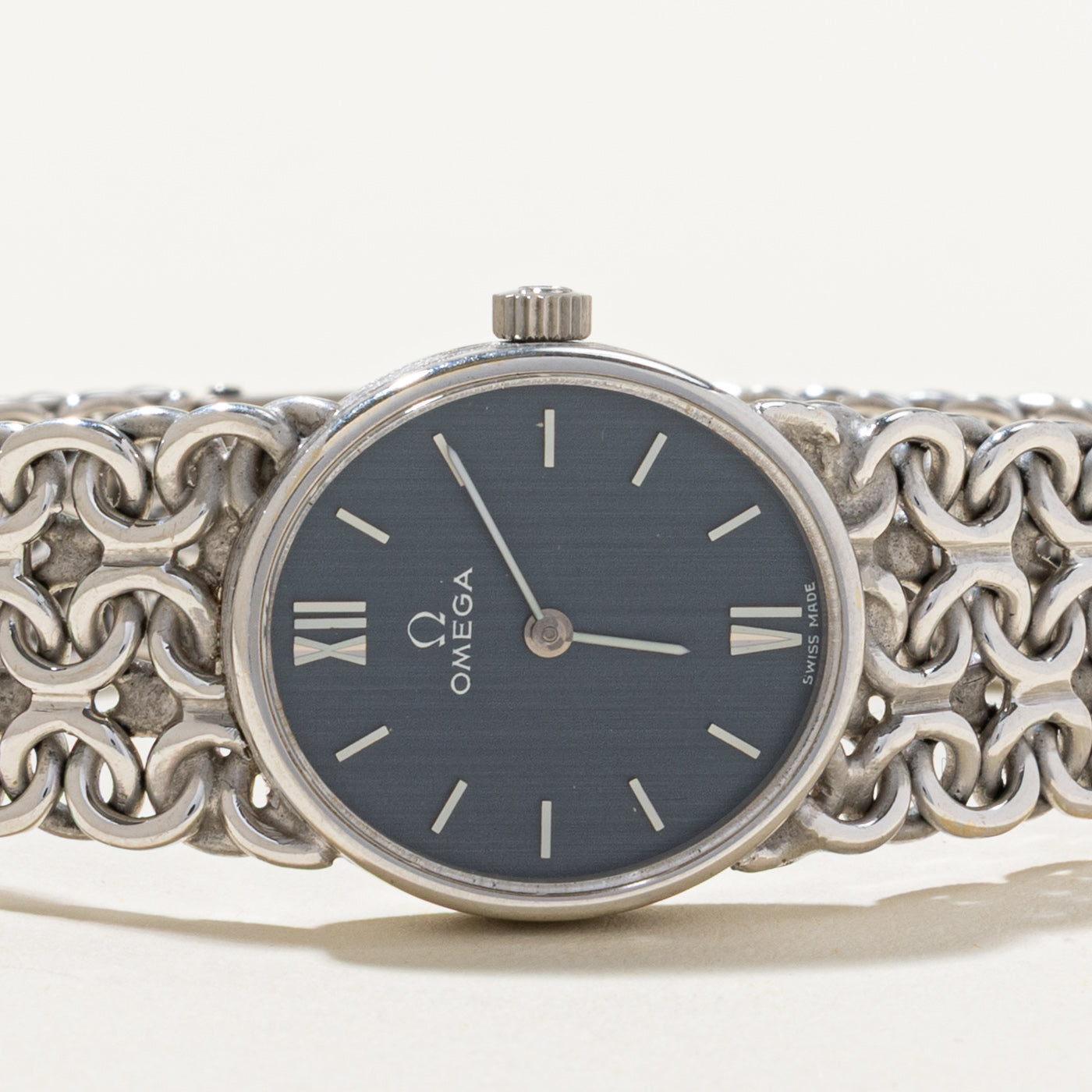 'Omega' De Ville Prestige 18k White Gold Watch | 6.5"