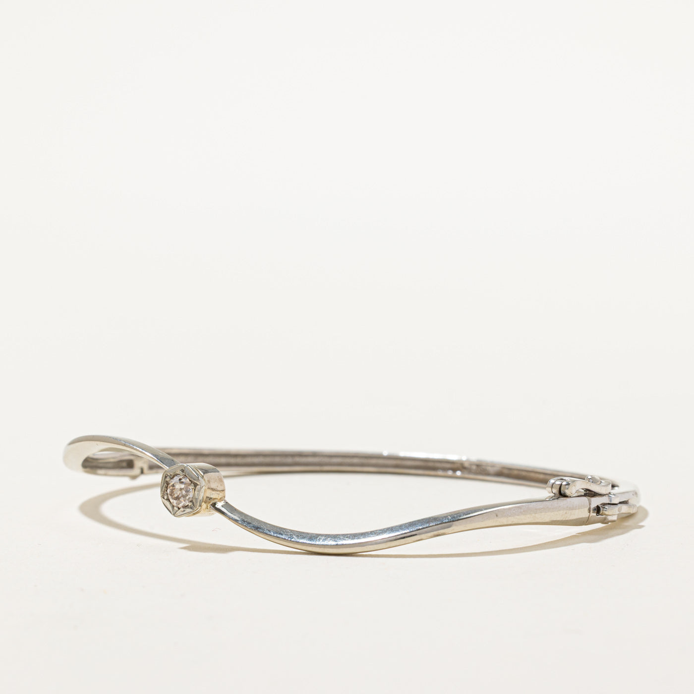 Solitaire Diamond Cuff Bracelet | 0.18ct | 8"