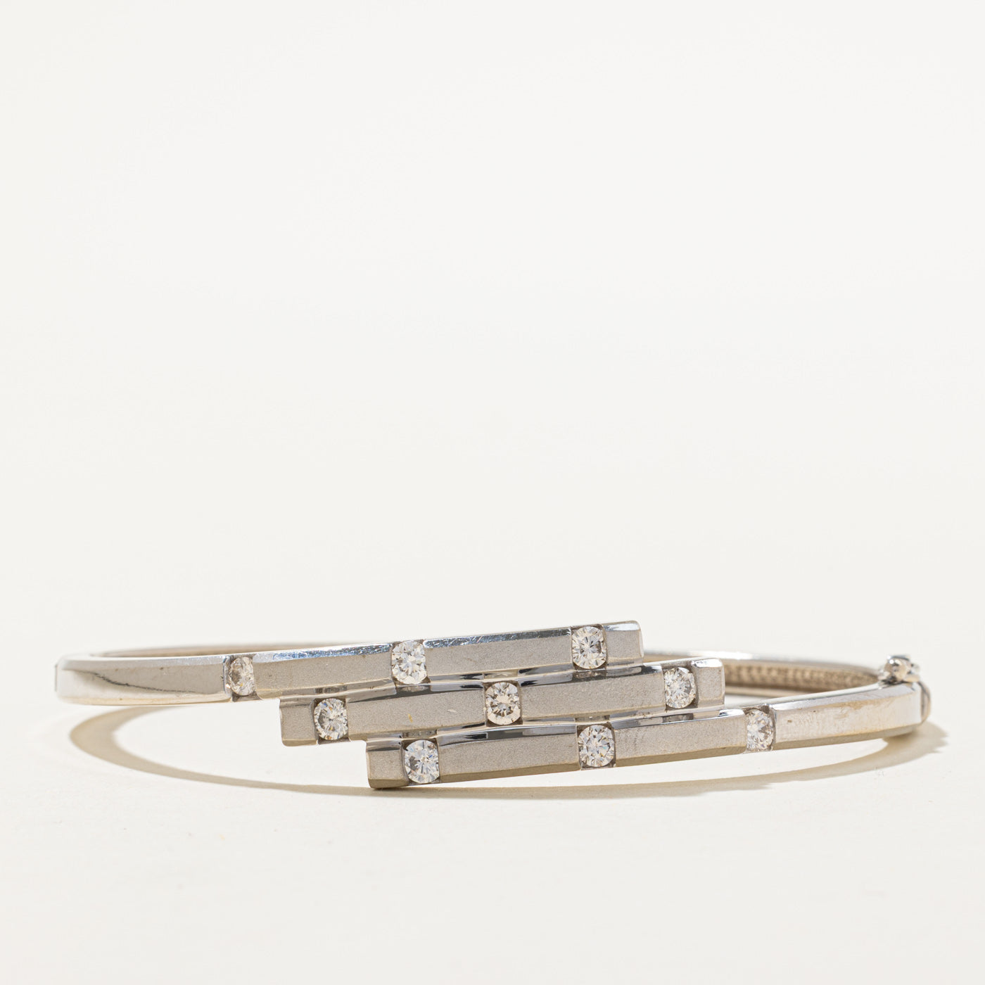 Tension Set Diamond Cuff Bracelet | 1.00ctw | 7.75"