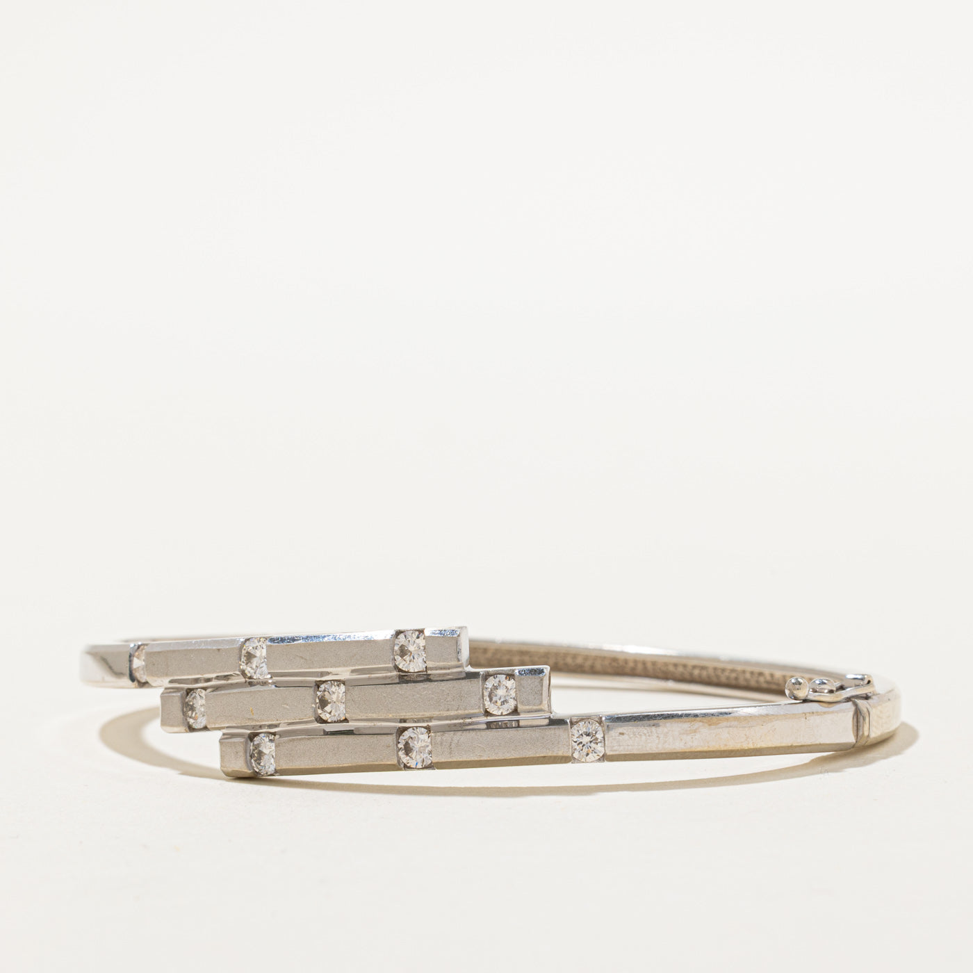 Tension Set Diamond Cuff Bracelet | 1.00ctw | 7.75"